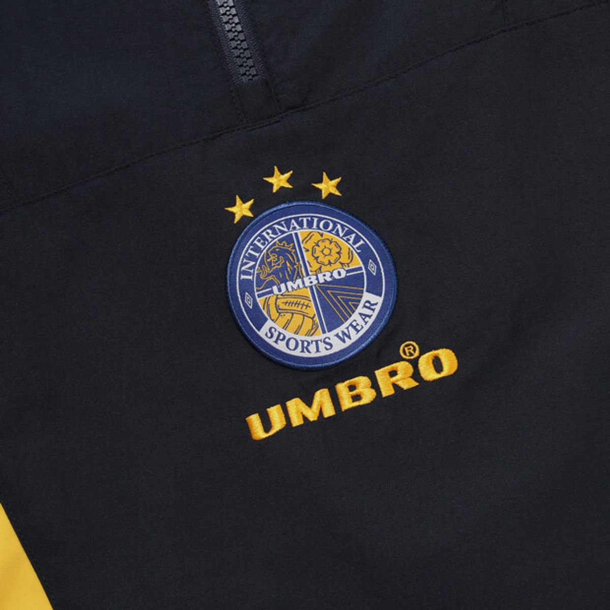 엄브로(UMBRO) HBL OG 컬러블럭 반팔 스탠넥 아노락 네이비 UR221CWT56