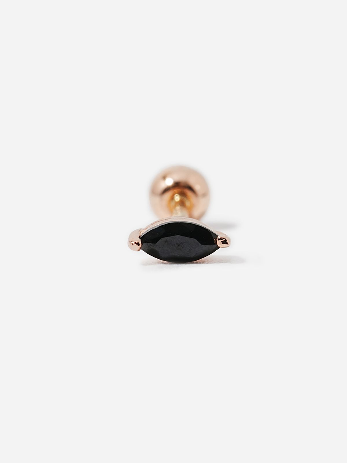 미니멀피어싱(MINIMALPIERCING) 14K 블랙 보트 큐빅 피어싱 귀걸이