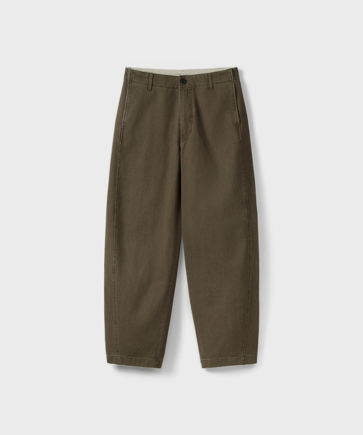 유니온블루(UNION BLUE) BARREL TEXTURED PANTS [DYED BROWN]