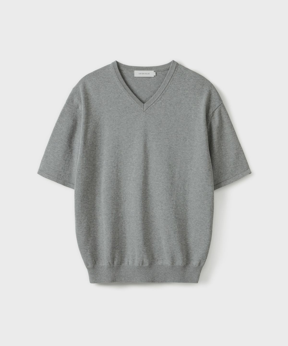 유니온블루(UNION BLUE) AMBIENT V-NECK HALF KNIT [MELANGE GRAY]