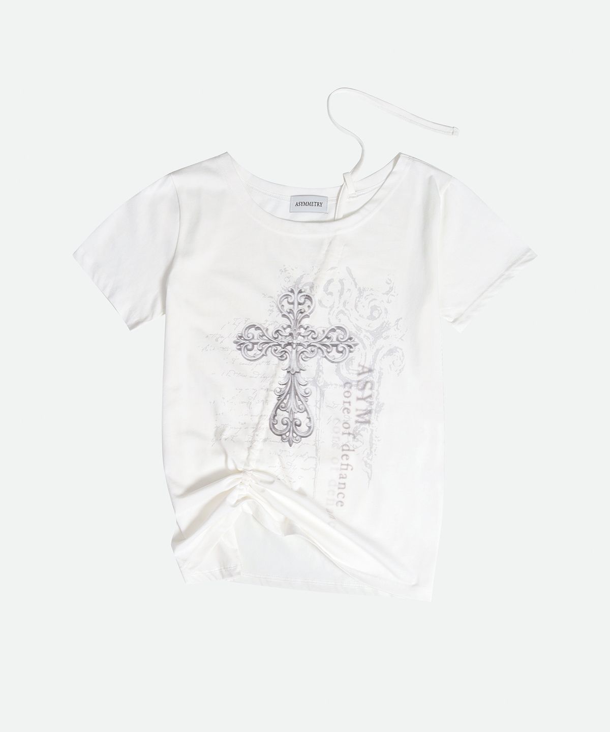 애시메트리(ASYMMETRY) SILENT CROSS SHIRRING TOP / IVORY