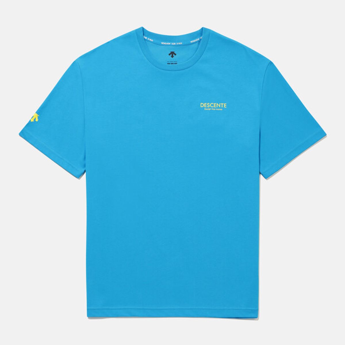 데상트(DESCENTE) 무브먼트 백그래픽 반팔 티셔츠 블루 SR211ETS55