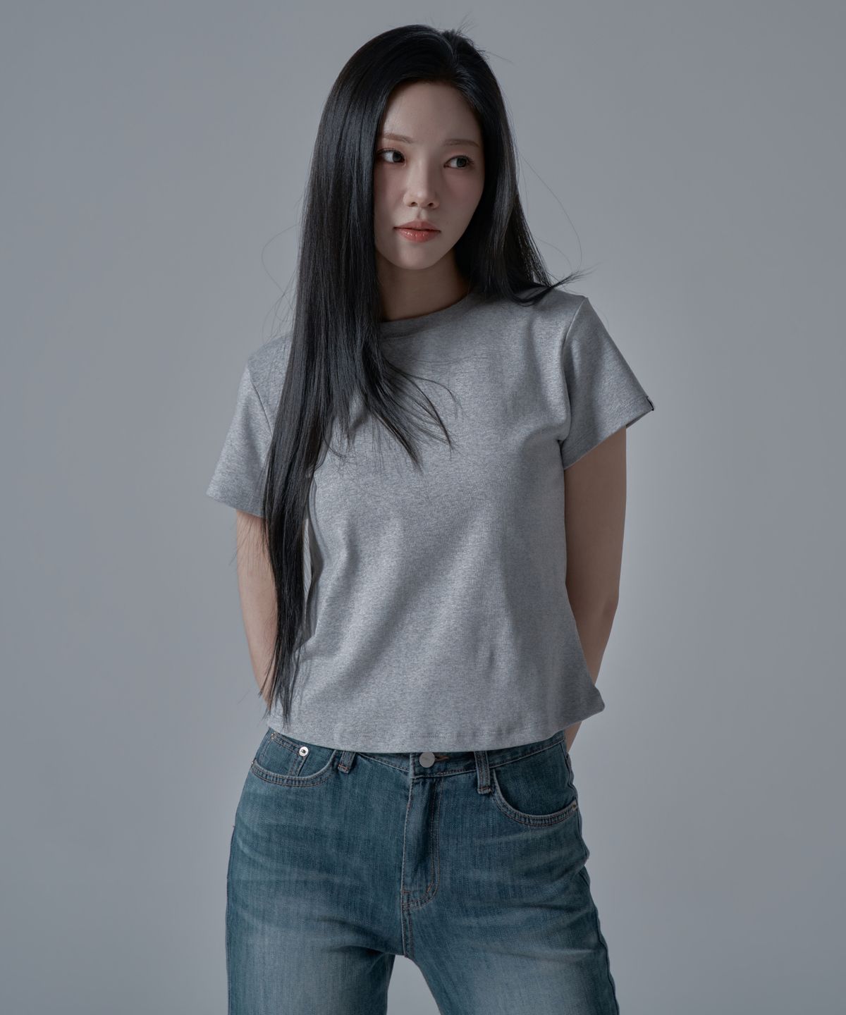 와르 포 우먼(WAARFORWOMAN) WT-60 슬림 라인 반팔 티셔츠_그레이 [S,M]