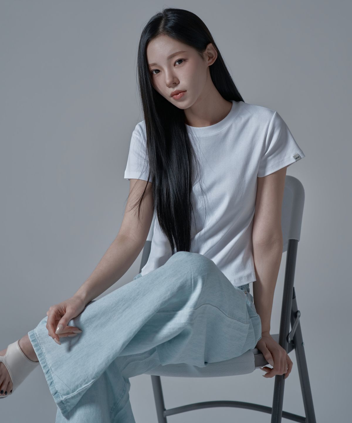 와르 포 우먼(WAARFORWOMAN) WT-60 슬림 라인 반팔 티셔츠_아이보리 [S,M]