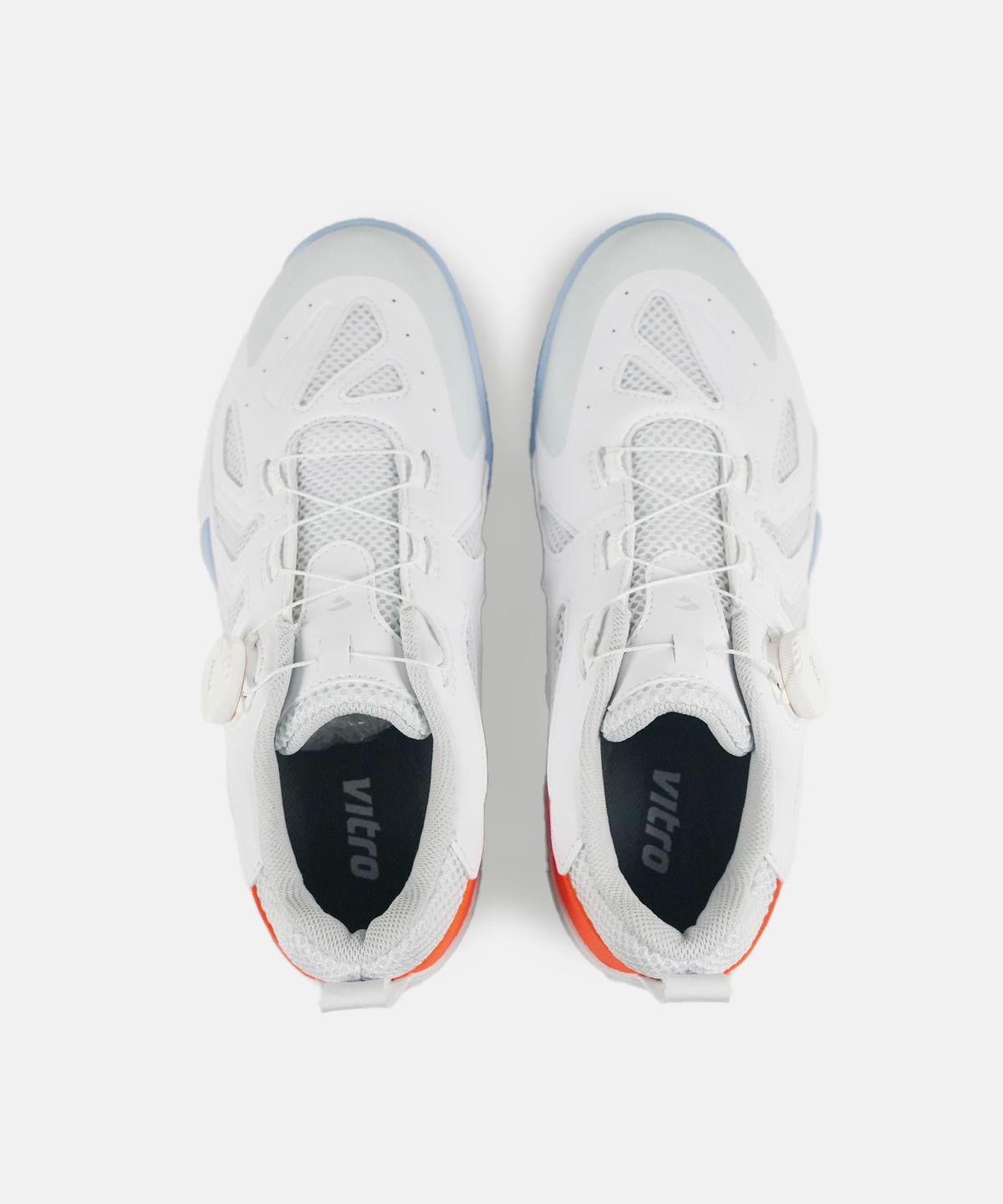비트로(VITRO) 남녀공용 배드민턴화 팬트라 (WHITE&NEON ORANGE) 보아 핏 시스템