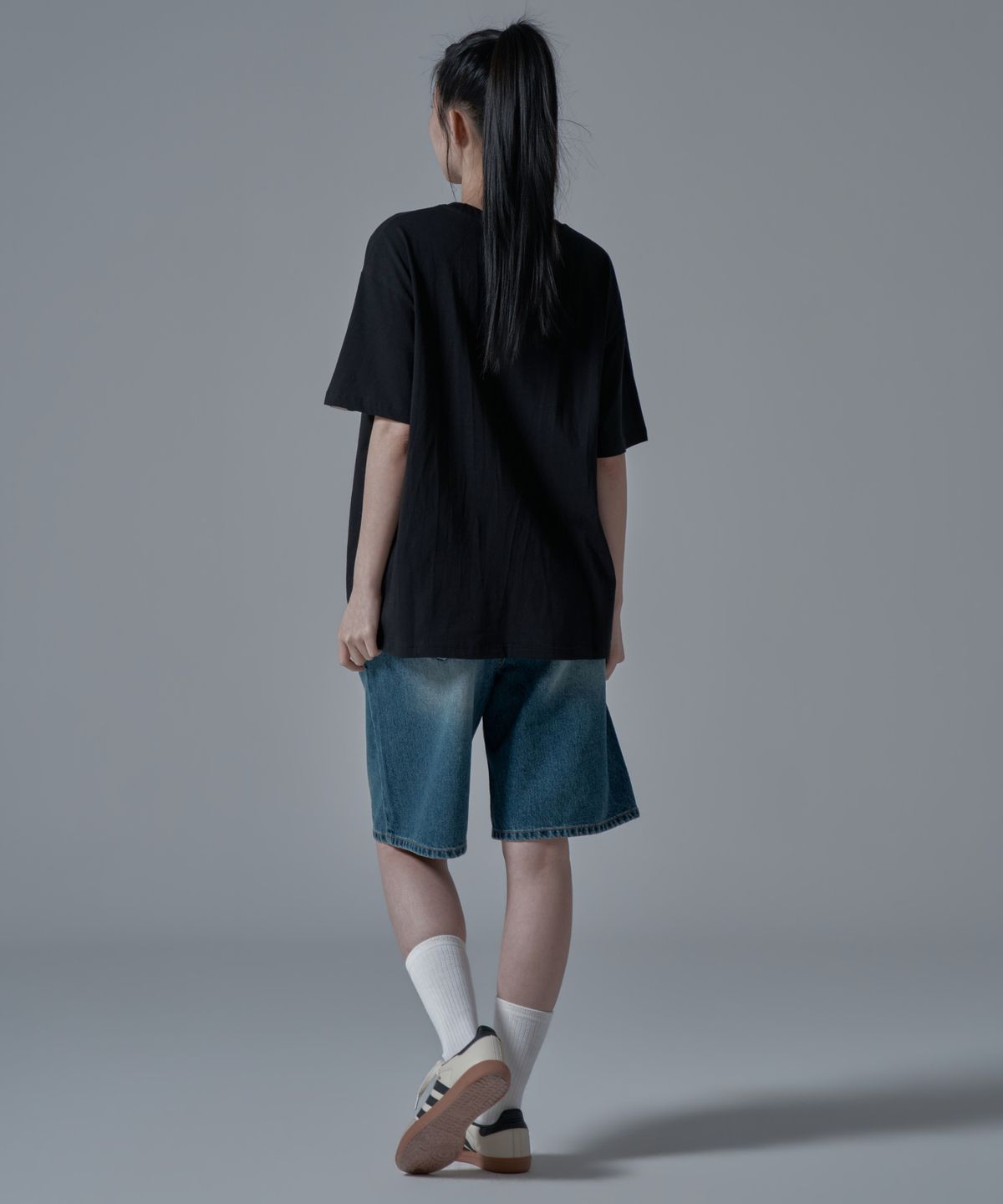 와르 포 우먼(WAARFORWOMAN) WT-67 코스탈 오버핏 반팔 티셔츠_블랙
