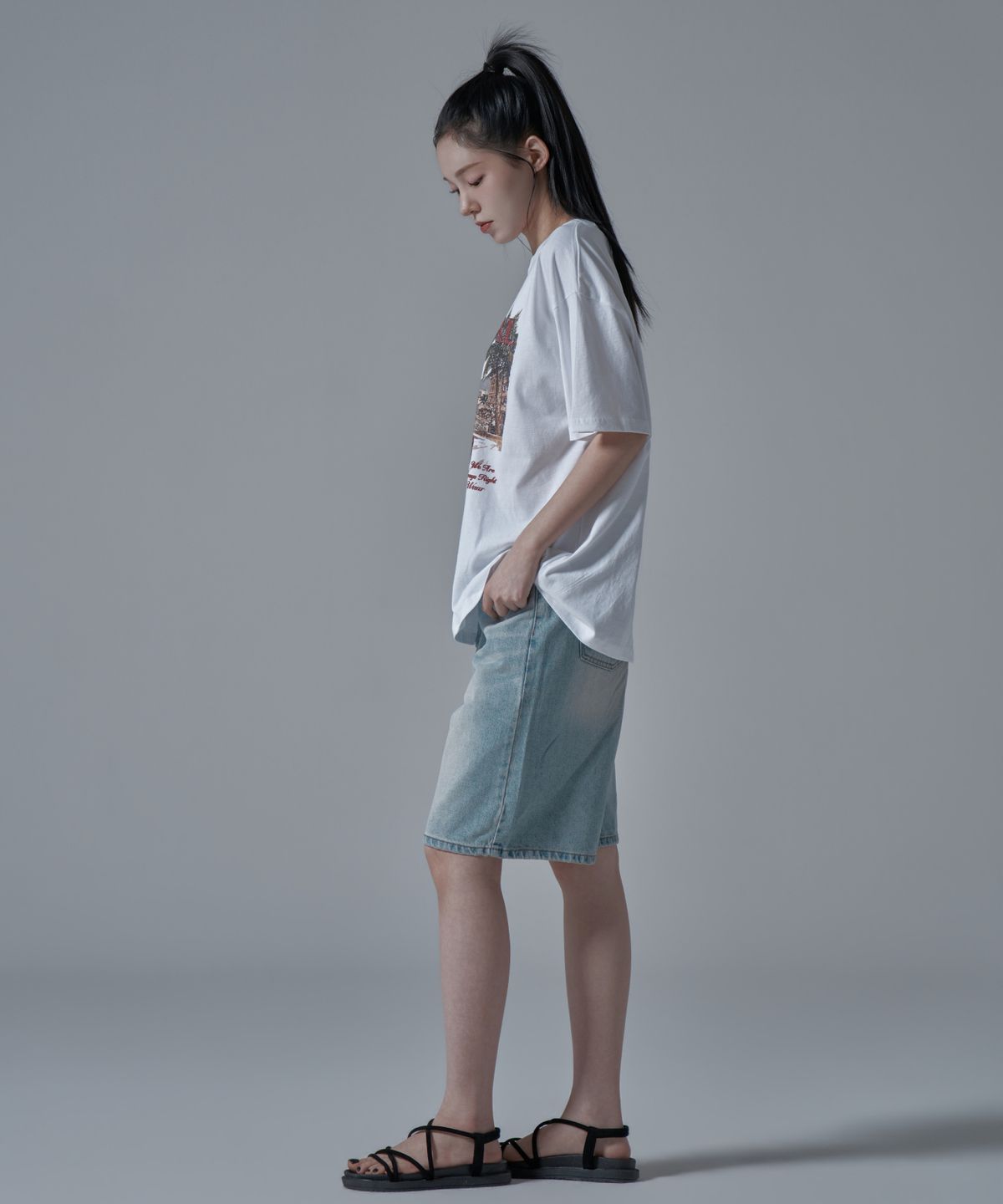 와르 포 우먼(WAARFORWOMAN) WT-67 코스탈 오버핏 반팔 티셔츠_화이트