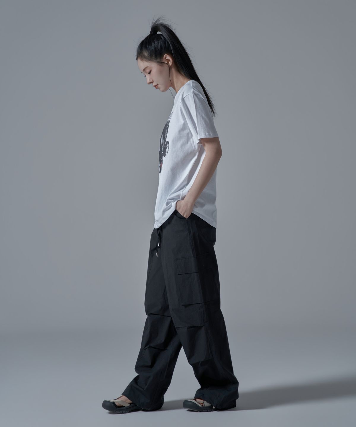 와르 포 우먼(WAARFORWOMAN) WT-68 걸스 반팔 티셔츠_화이트