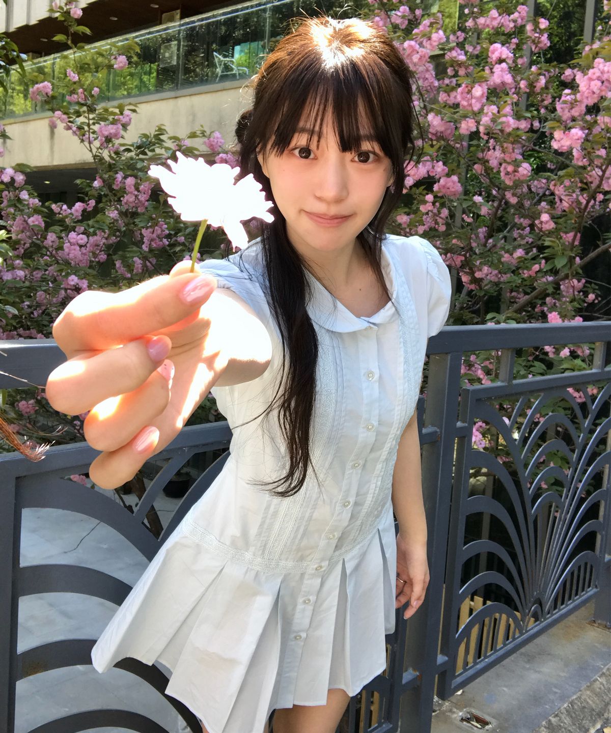 레터프롬문(LETTER FROM MOON) 아일라 핀턱 레이스 셔츠 원피스 ( 스카이블루 )