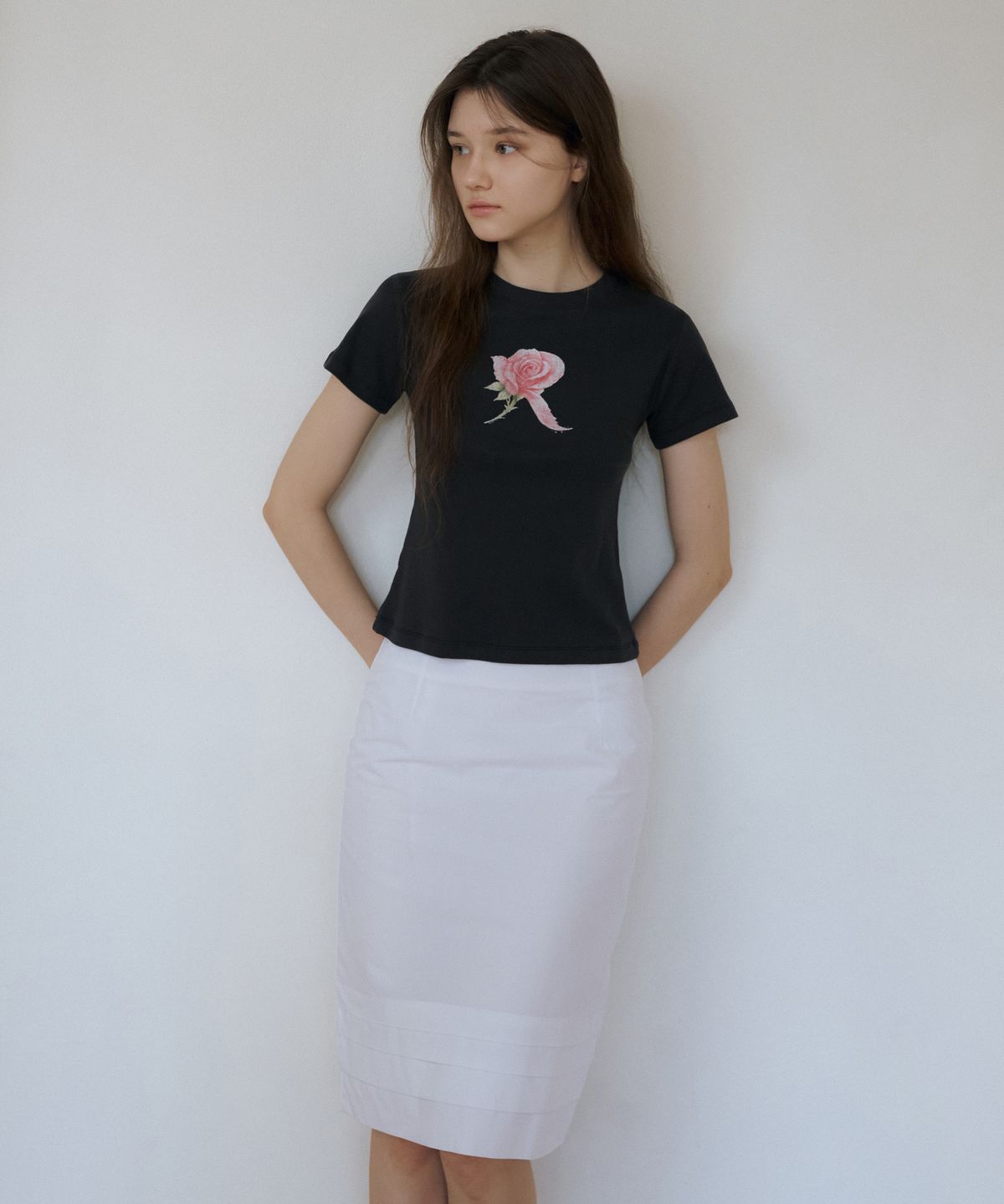 리올그(REORG) WA PIN TUCK MIDI SKIRT WHITE