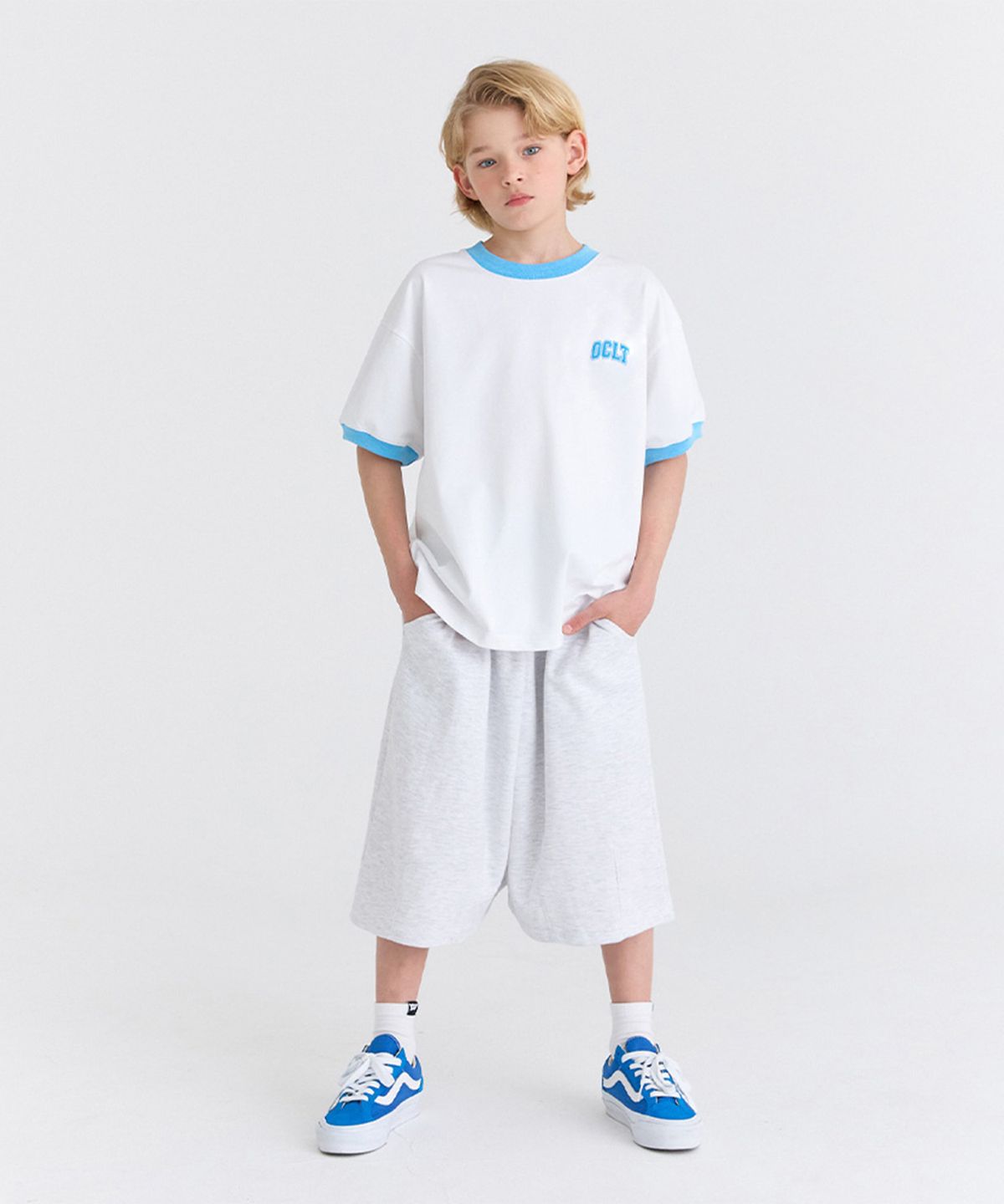 오실롯 주니어(OCELOT JUNIOR) [SET] G1G30 링거 더블버뮤다 (블루/라그)