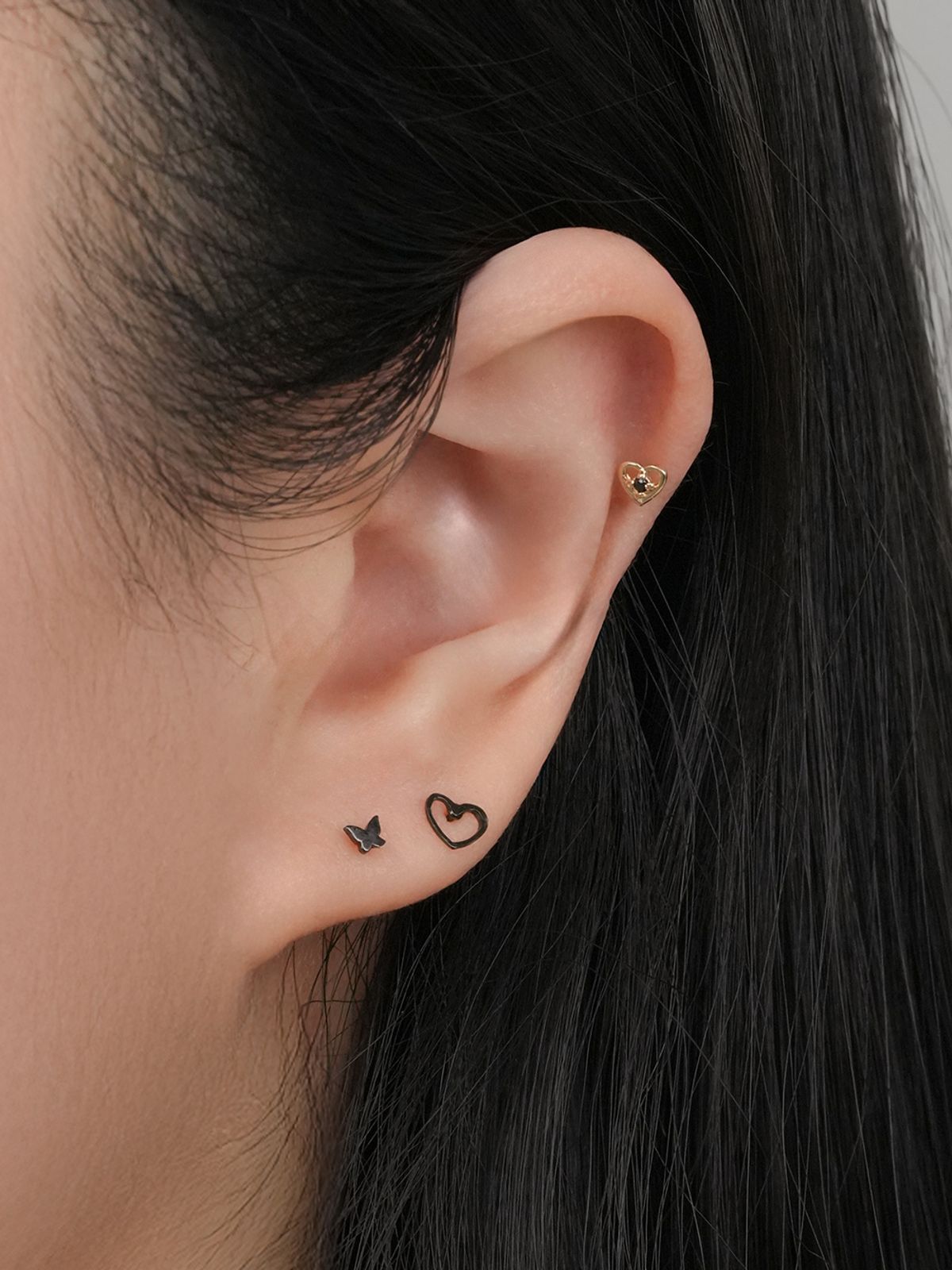 미니멀피어싱(MINIMALPIERCING) 14K 블랙 미니 나비 피어싱 귀걸이