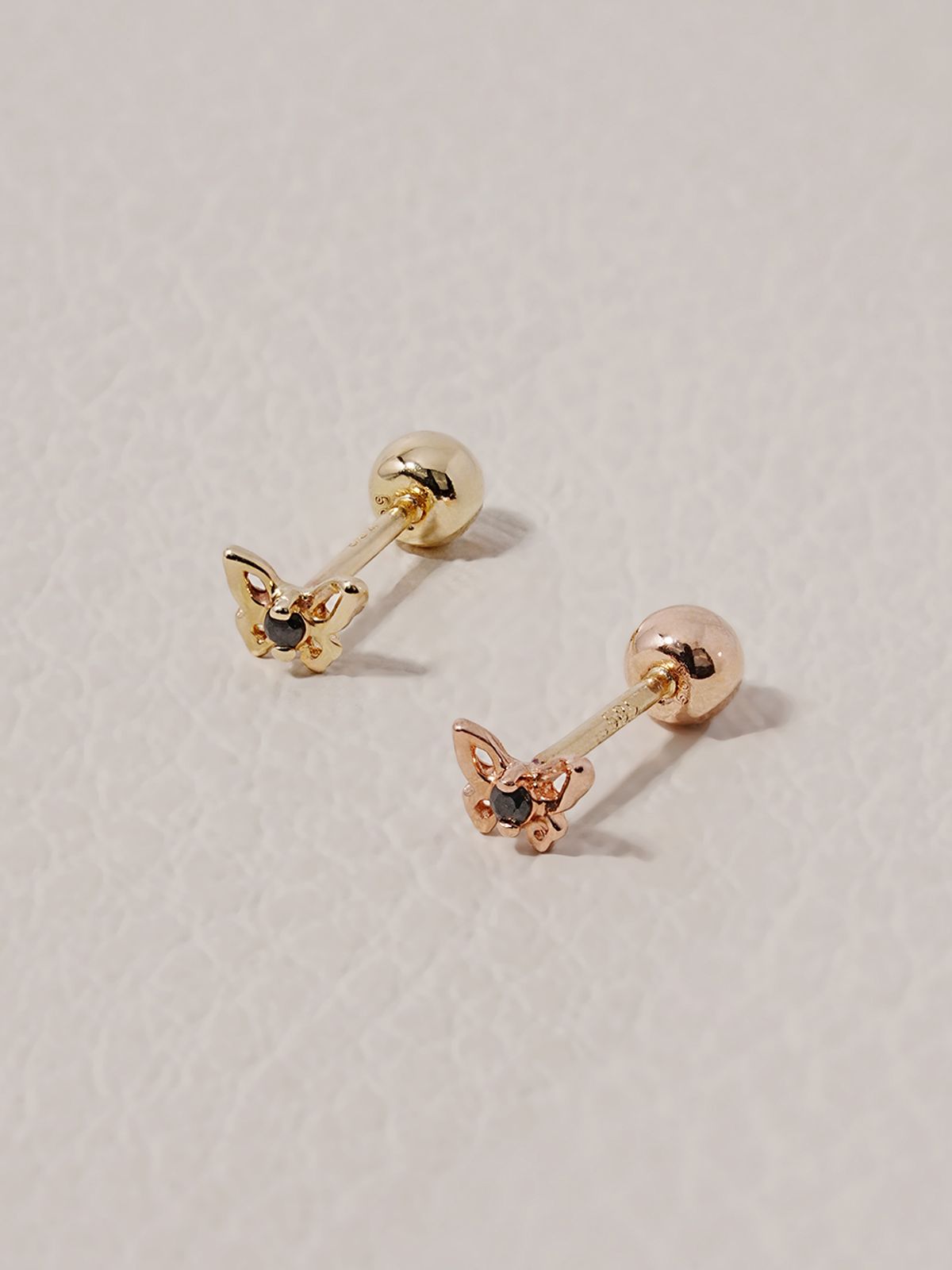 미니멀피어싱(MINIMALPIERCING) 14K 블랙 미니 나비 피어싱 귀걸이