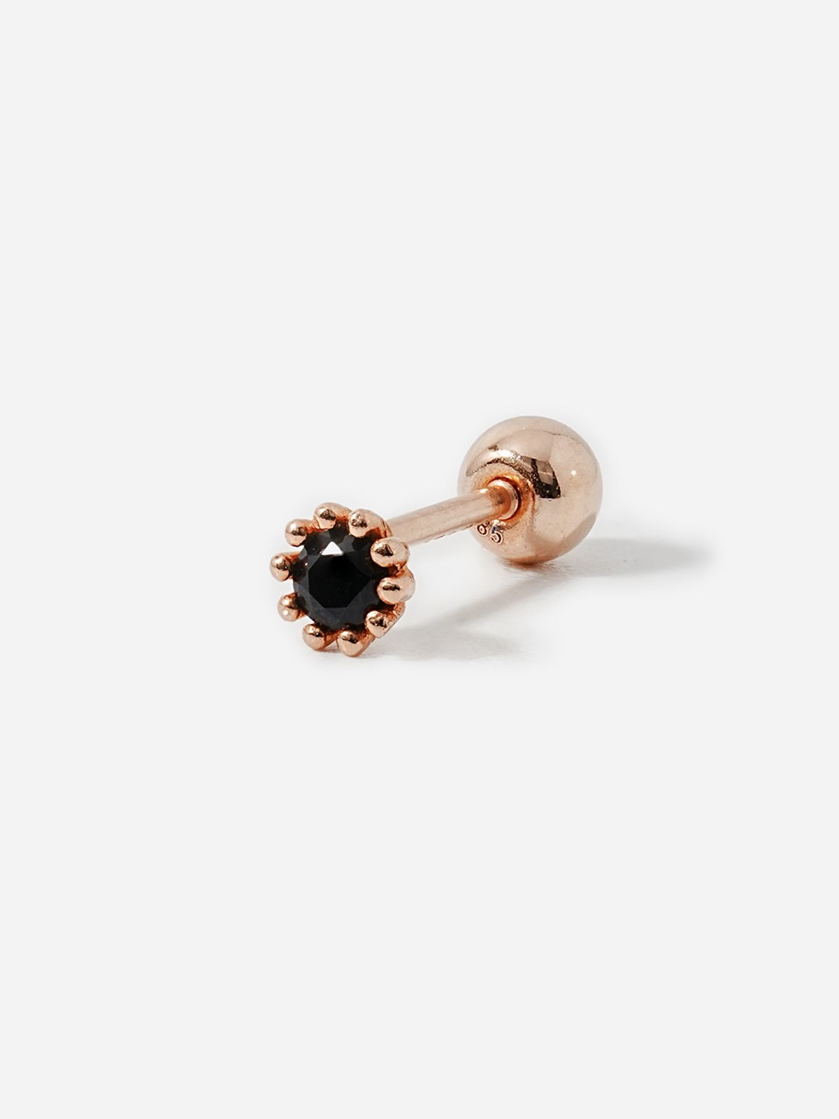 미니멀피어싱(MINIMALPIERCING) 14K 블랙 미니미 라운드 큐빅 피어싱 귀걸이