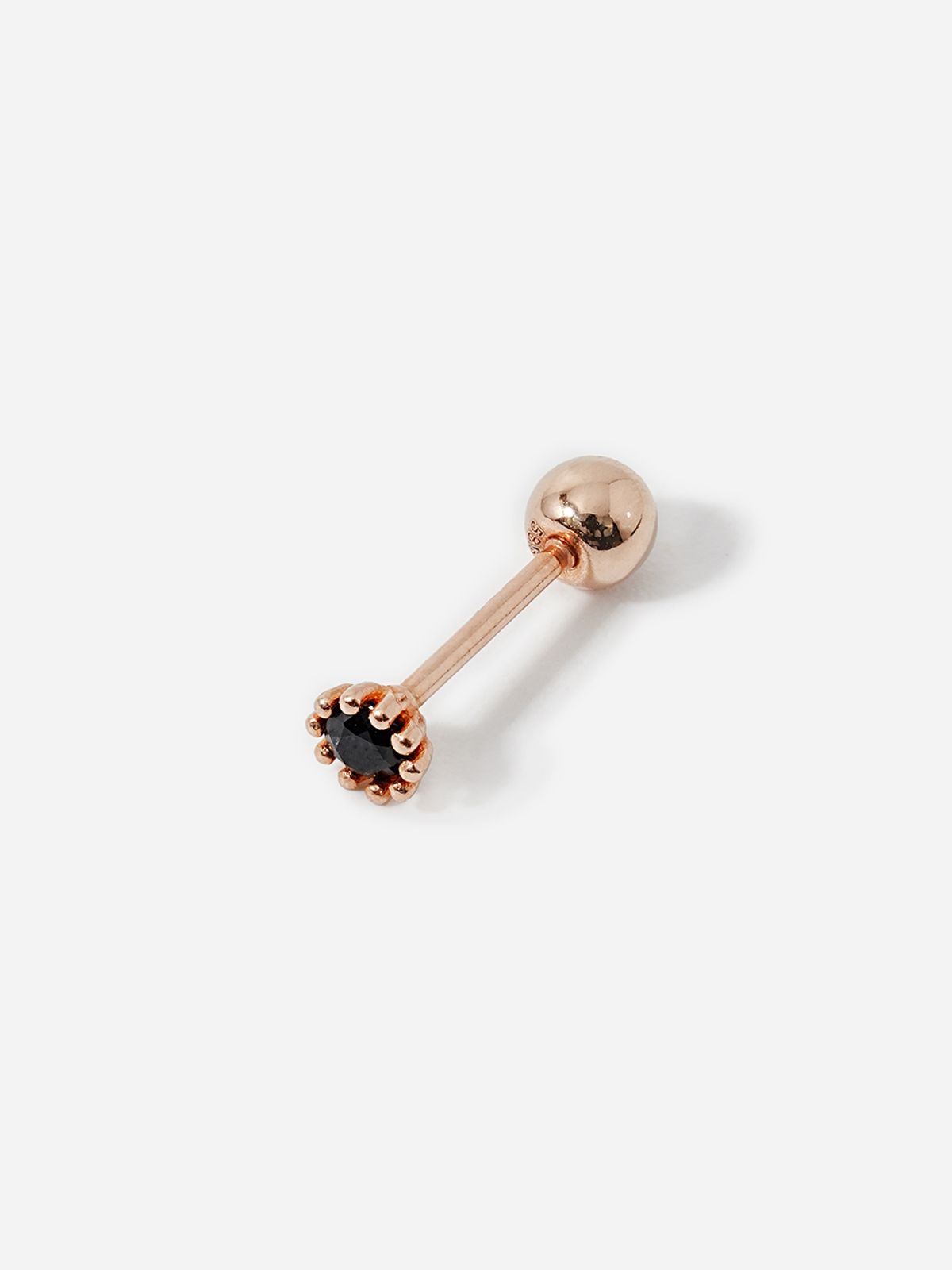 미니멀피어싱(MINIMALPIERCING) 14K 블랙 미니미 라운드 큐빅 피어싱 귀걸이