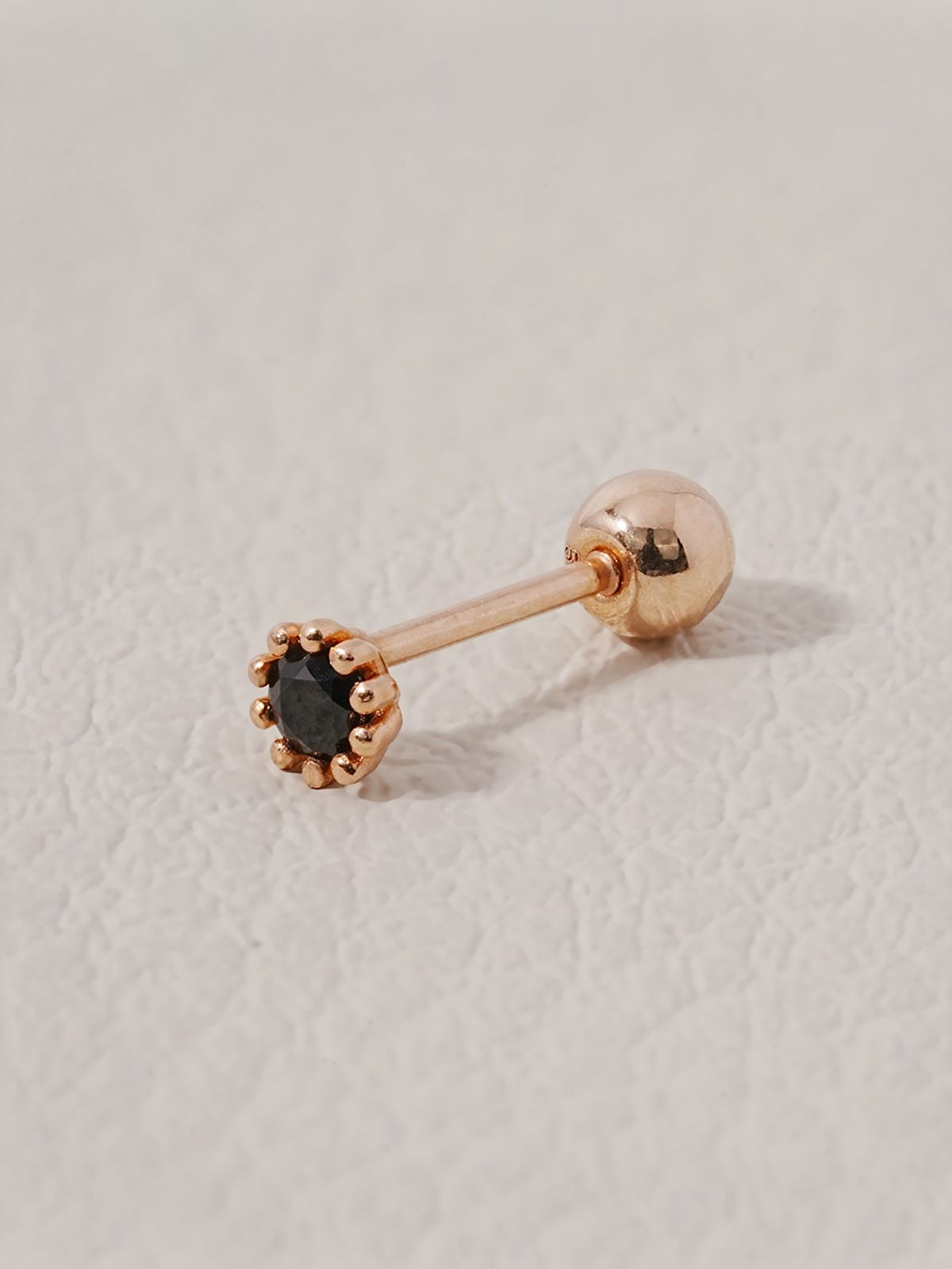 미니멀피어싱(MINIMALPIERCING) 14K 블랙 미니미 라운드 큐빅 피어싱 귀걸이