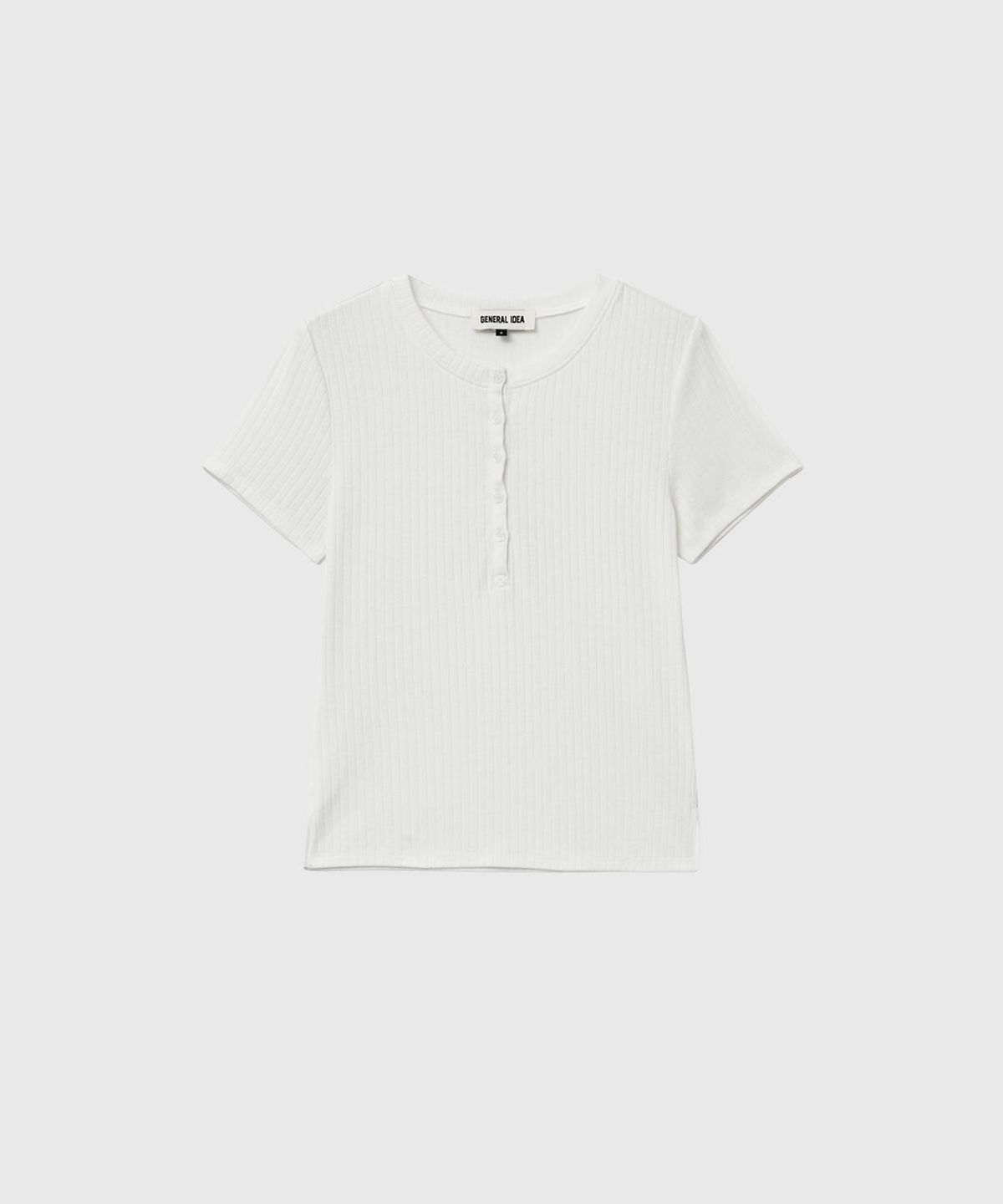 제너럴아이디어(GENERALIDEA) 펀칭 리브드 헨리넥 티셔츠 [WHITE] / GF2LTS525