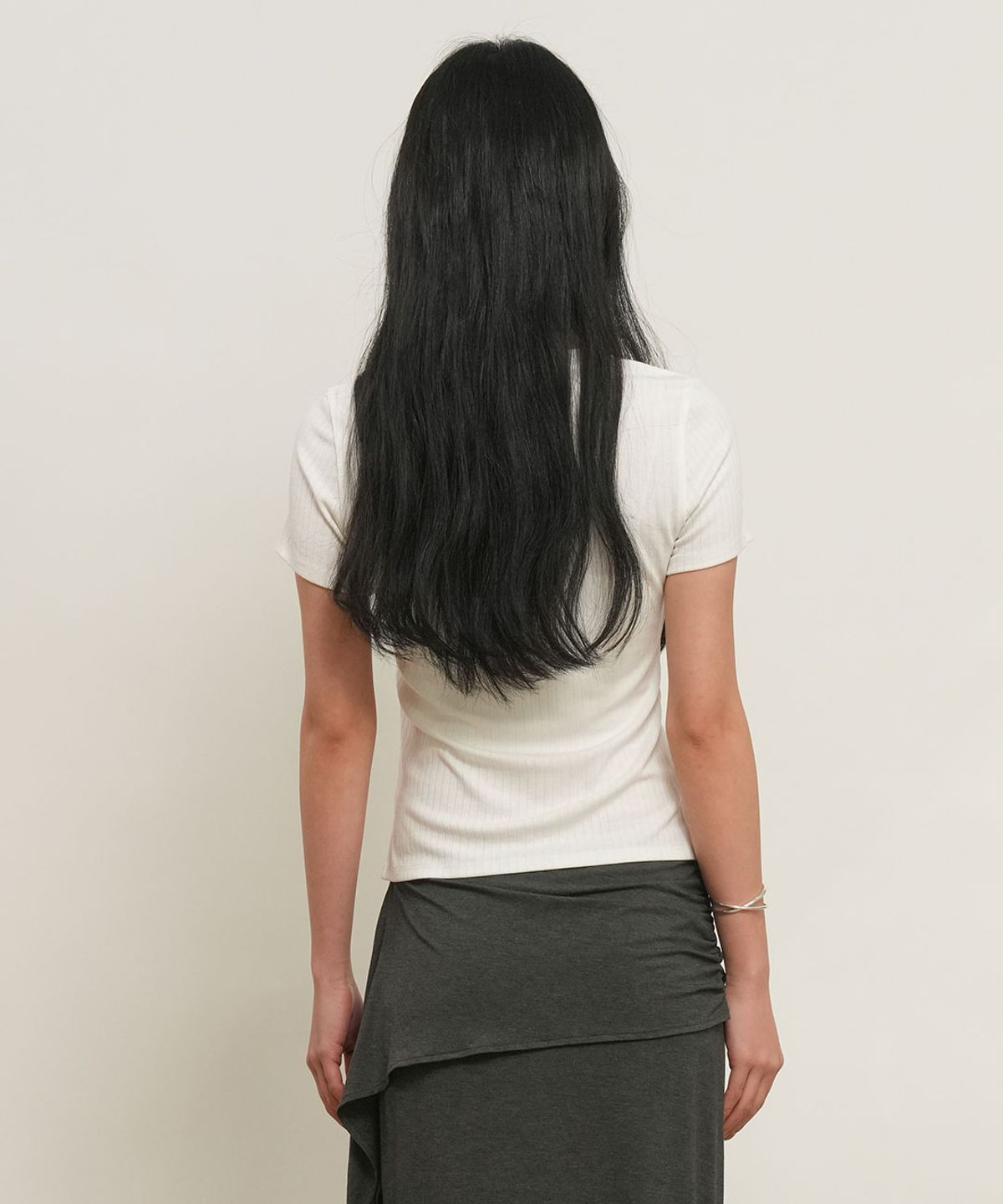 제너럴아이디어(GENERALIDEA) 펀칭 리브드 헨리넥 티셔츠 [WHITE] / GF2LTS525
