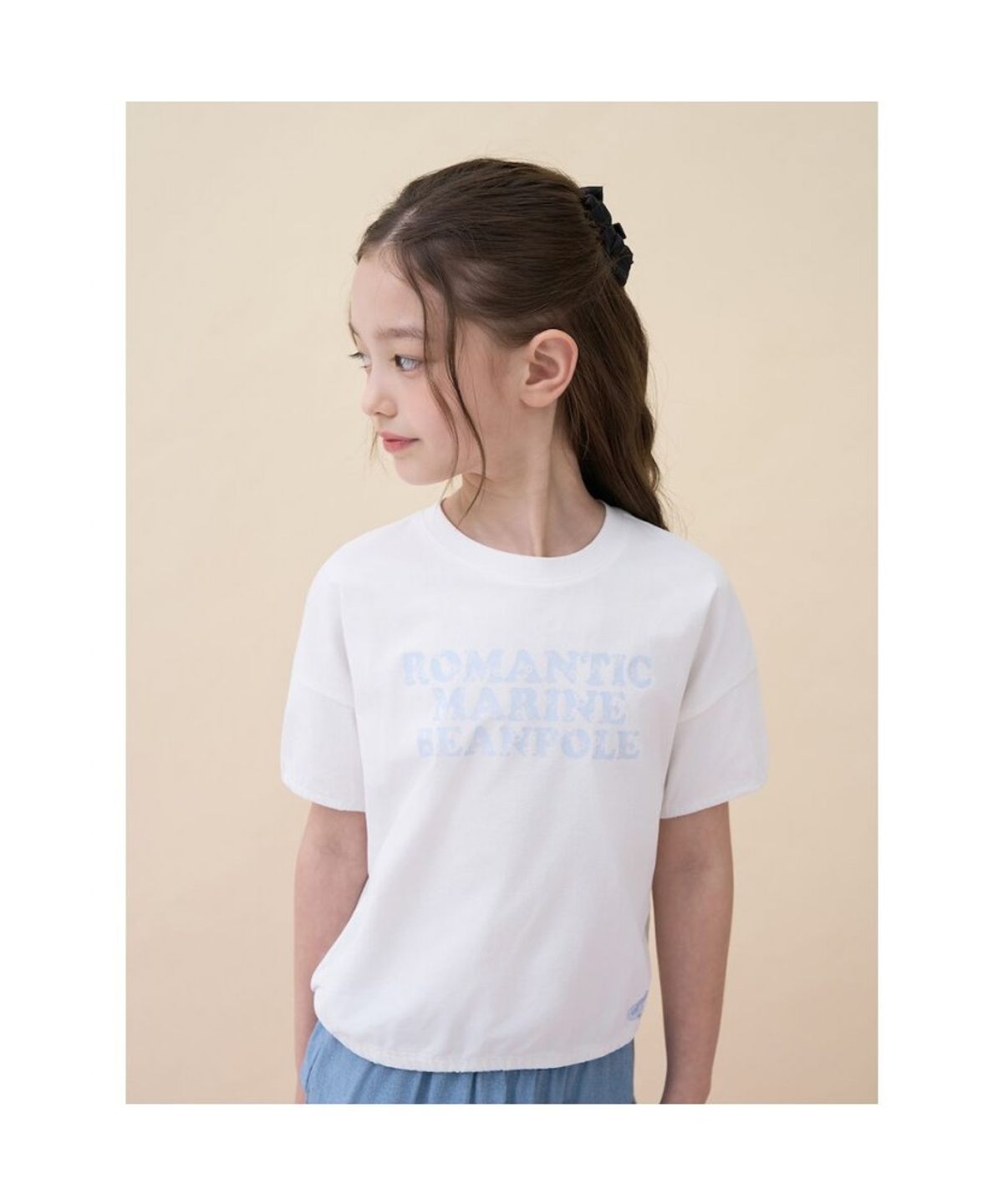 빈폴 키즈(BEANPOLE KIDS) 로고 포인트 저지 블라우스  아이보리 (BI6442G040)