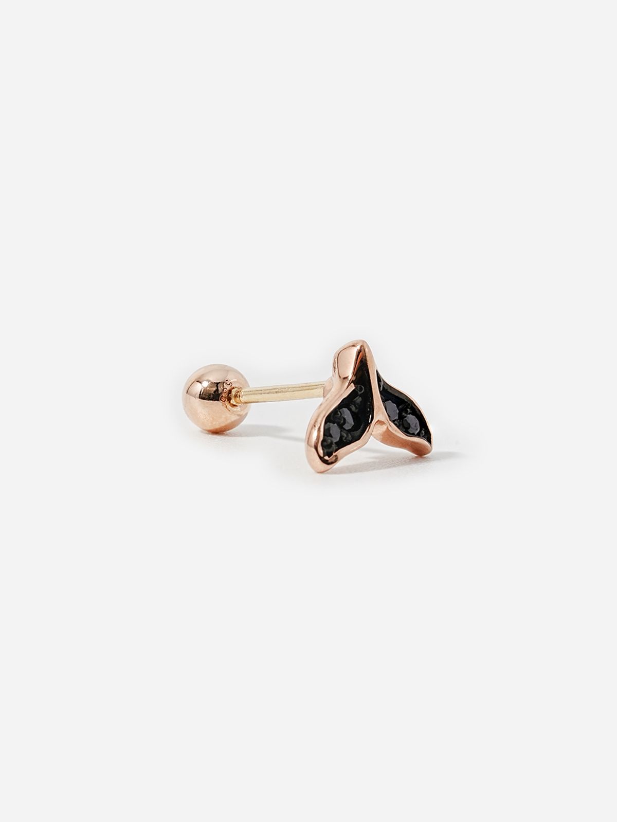 미니멀피어싱(MINIMALPIERCING) 14K 블랙 고래 꼬리 피어싱