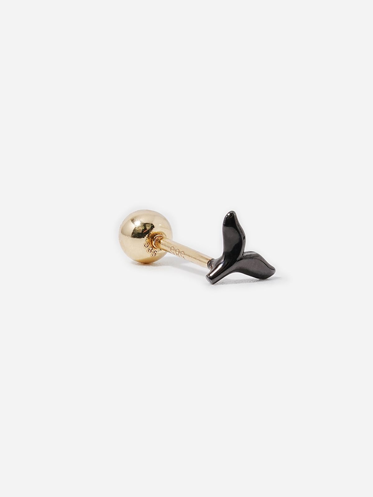 미니멀피어싱(MINIMALPIERCING) 14K 블랙 미니 고래꼬리 피어싱 귀걸이