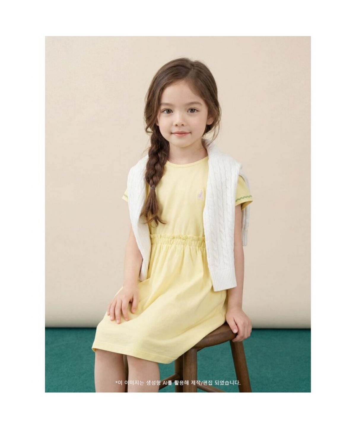 빈폴 키즈(BEANPOLE KIDS) 나야나 솔리드 저지 원피스  옐로우 (BI6471G08E)