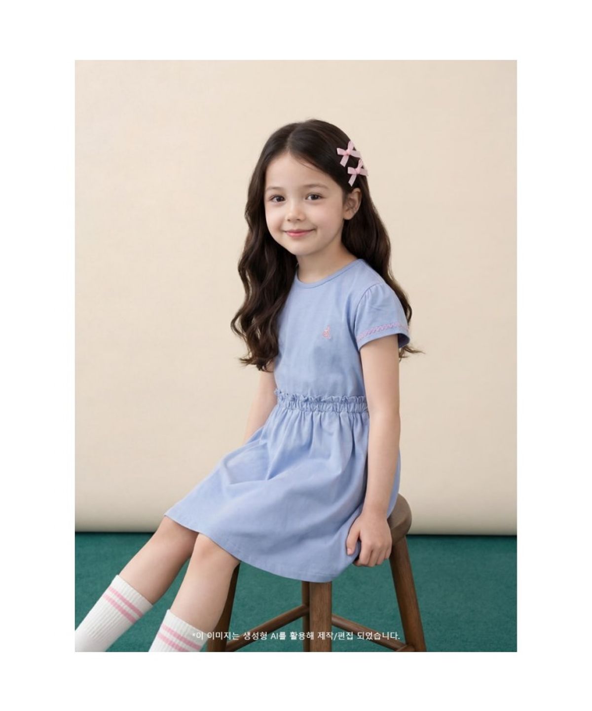 빈폴 키즈(BEANPOLE KIDS) 나야나 솔리드 저지 원피스  스카이 블루 (BI6471G08Q)