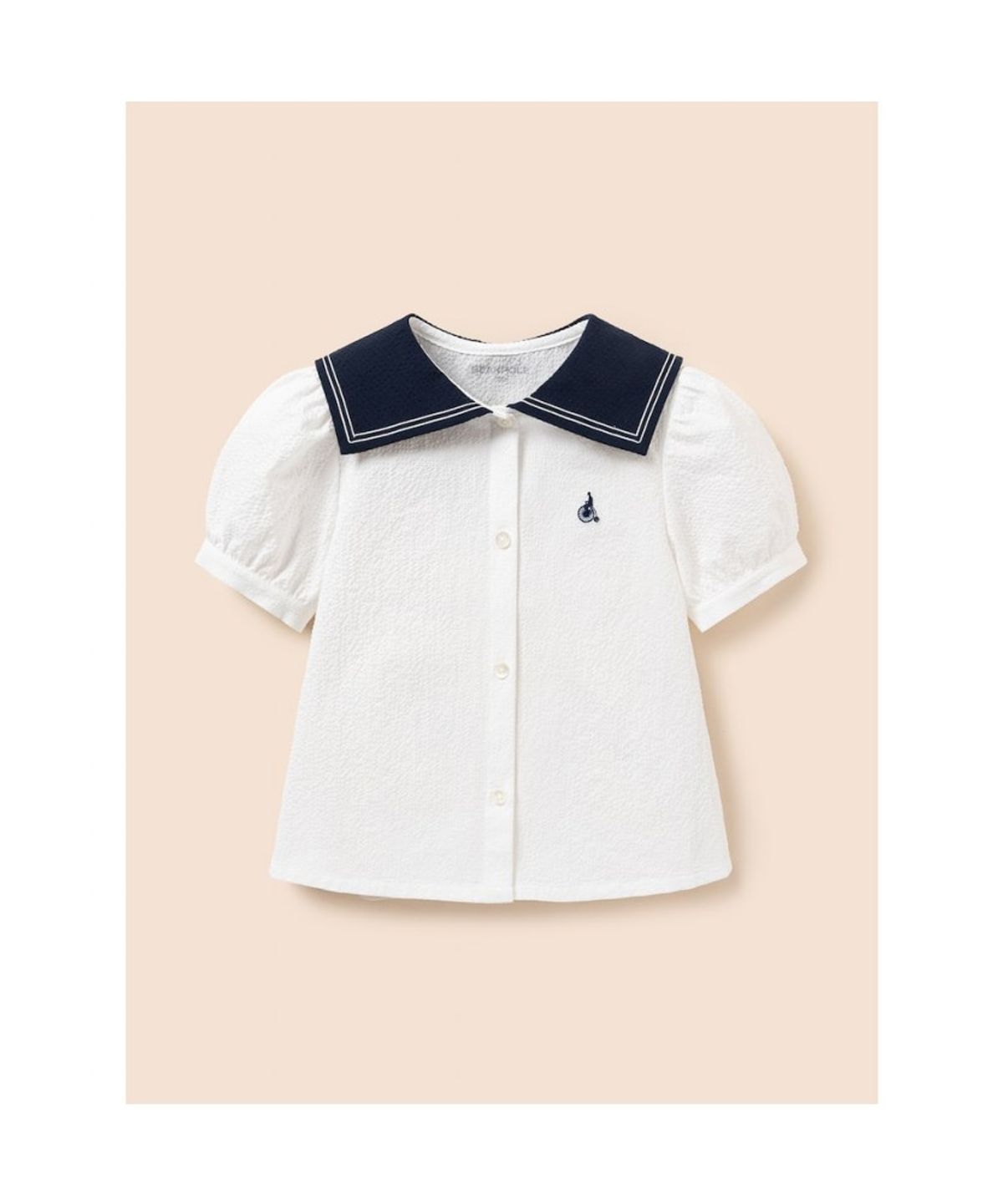 빈폴 키즈(BEANPOLE KIDS) 여아 클래식 마린 시어서커 상하 세트  화이트 (BI6465G021)