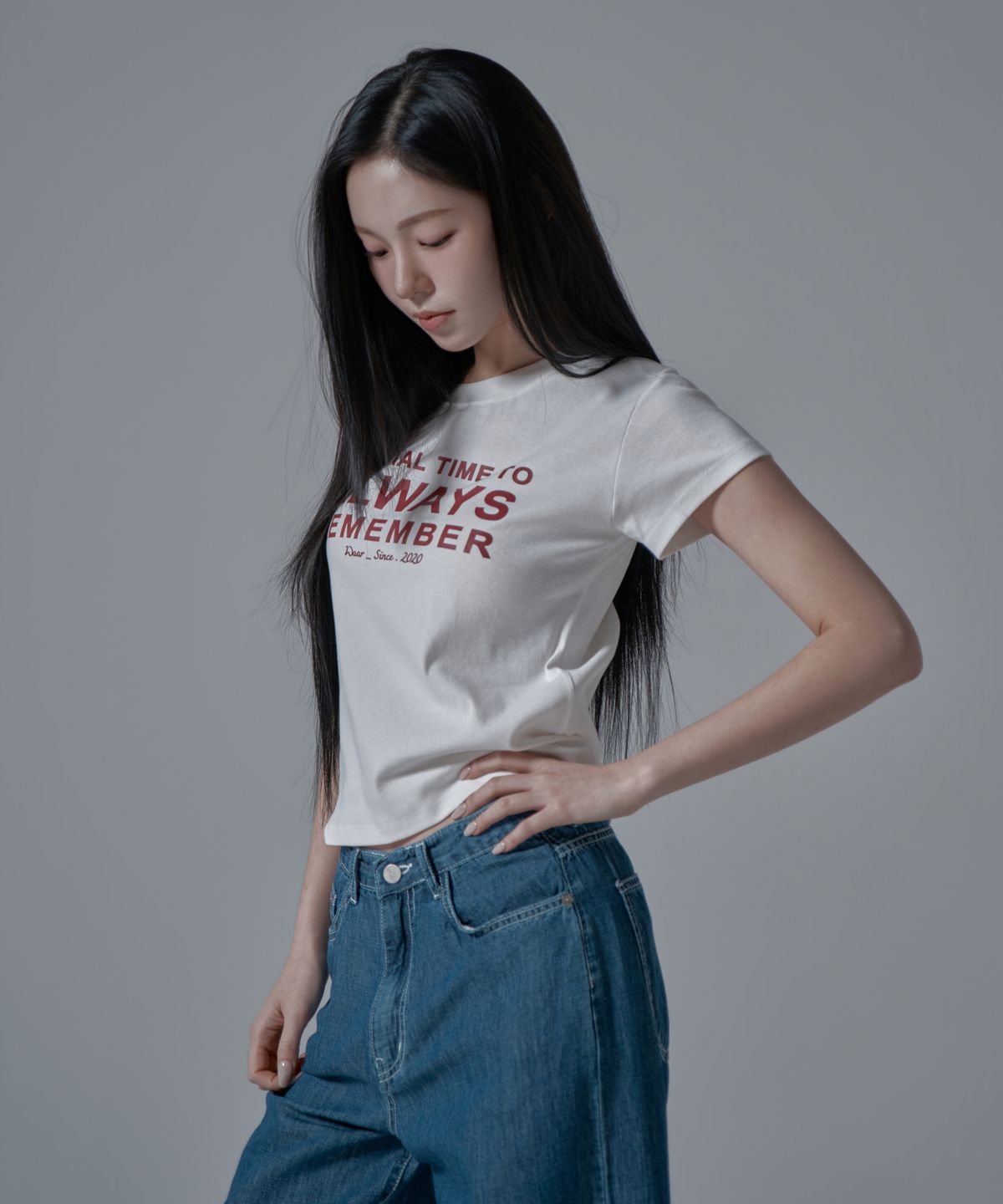 와르 포 우먼(WAARFORWOMAN) WT-70 올웨이즈 슬림 반팔 티셔츠_화이트