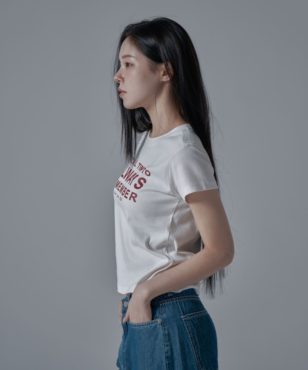 와르 포 우먼(WAARFORWOMAN) WT-70 올웨이즈 슬림 반팔 티셔츠_화이트