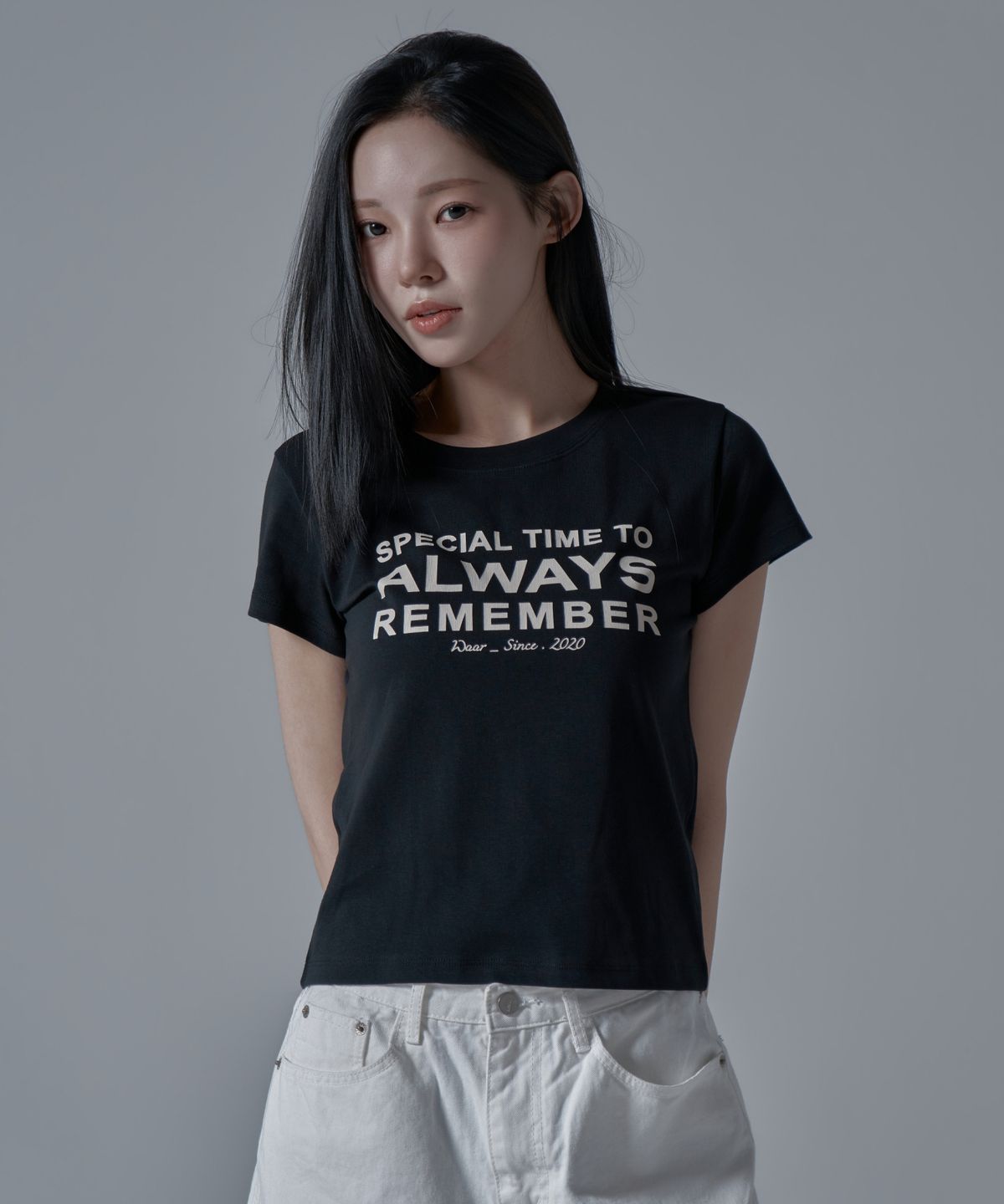 와르 포 우먼(WAARFORWOMAN) WT-70 올웨이즈 슬림 반팔 티셔츠_블랙