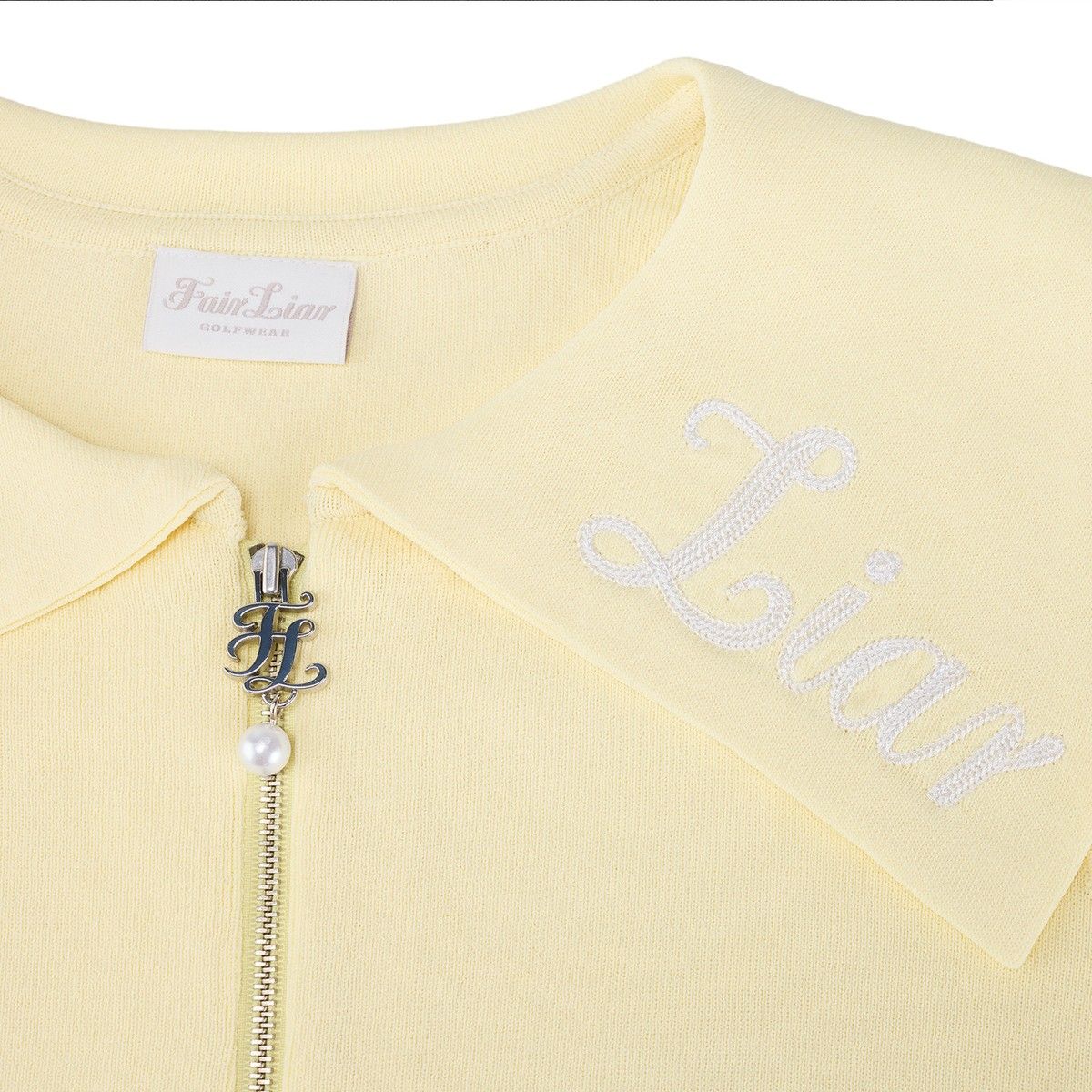 페어라이어 골프(FAIRLIAR GOLF) 세일러 하프 집업 베스트 (옐로우)