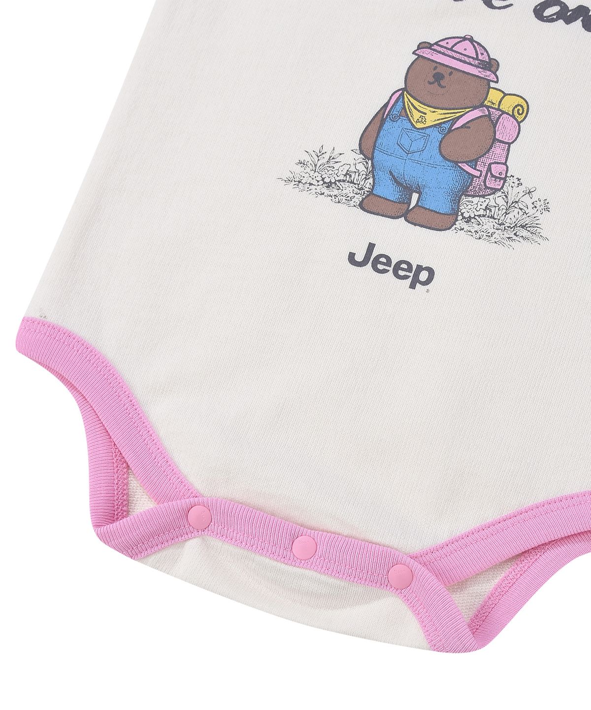 지프키즈(JEEPKIDS) 캠핑 베어 반팔 바디수트 셋트 (KR0TTU102PK)