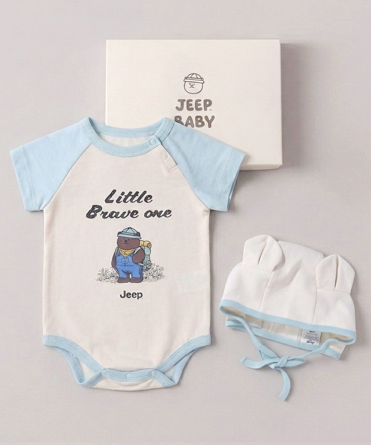 지프키즈(JEEPKIDS) 캠핑 베어 반팔 바디수트 셋트 (KR0TTU102MT)