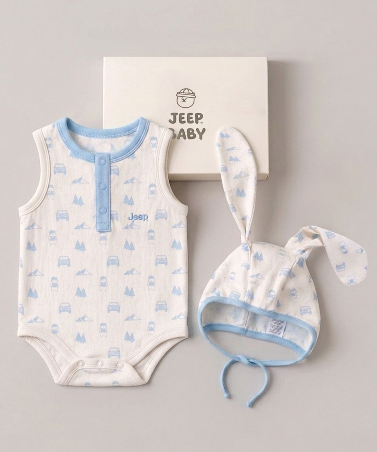 지프키즈(JEEPKIDS) 캠핑 베어 나시 바디수트 셋트 (KR0TTU101BL)