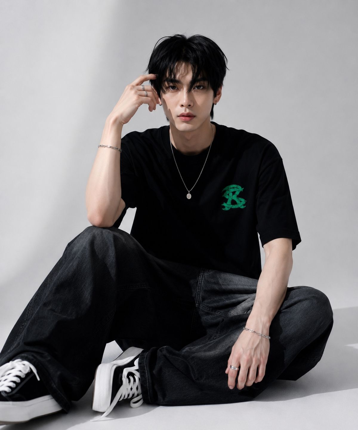 스테이지알(STAGE.R) SR 빈티지 나염 반팔 티셔츠 [블랙]