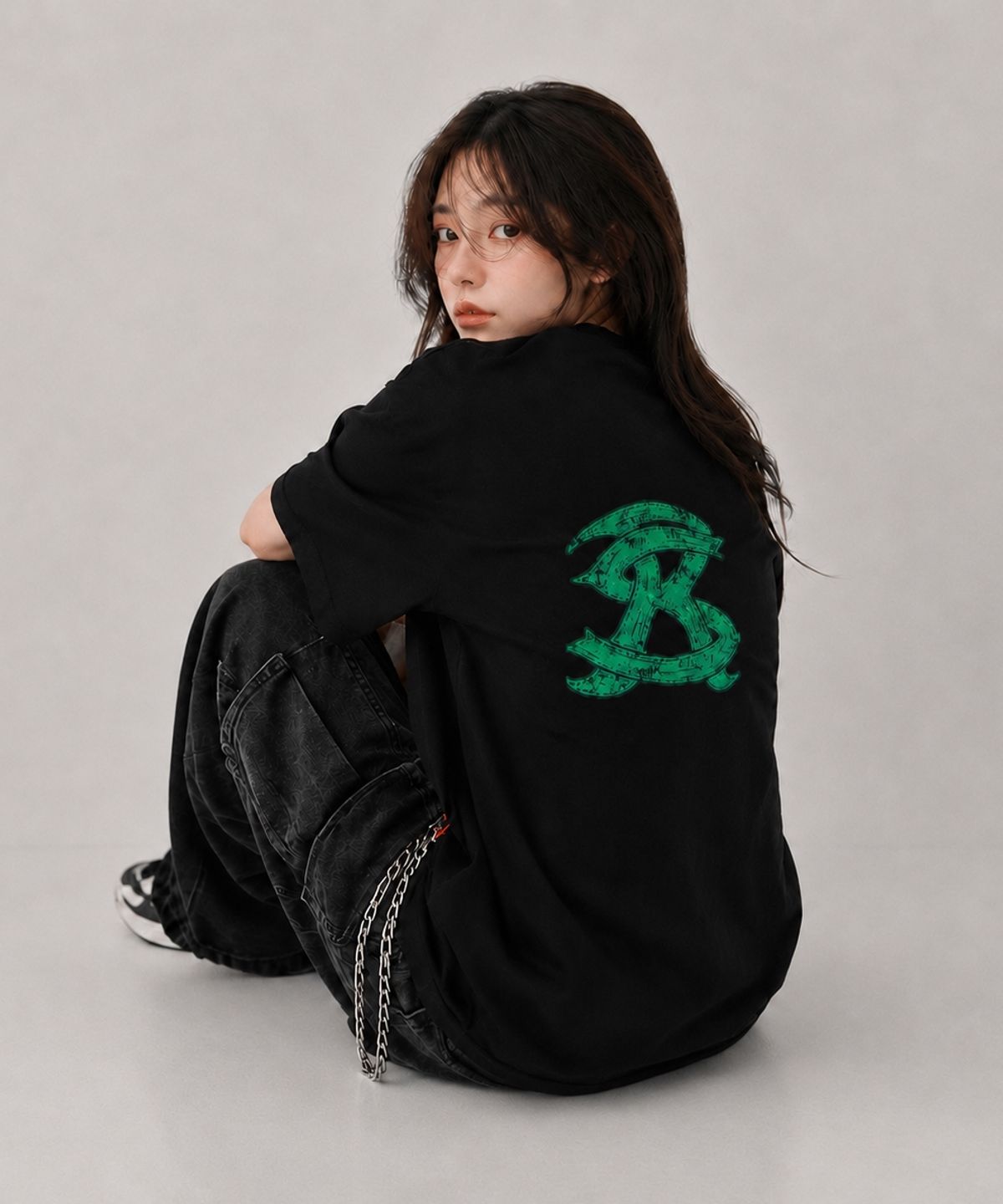 스테이지알(STAGE.R) SR 빈티지 나염 반팔 티셔츠 [블랙]