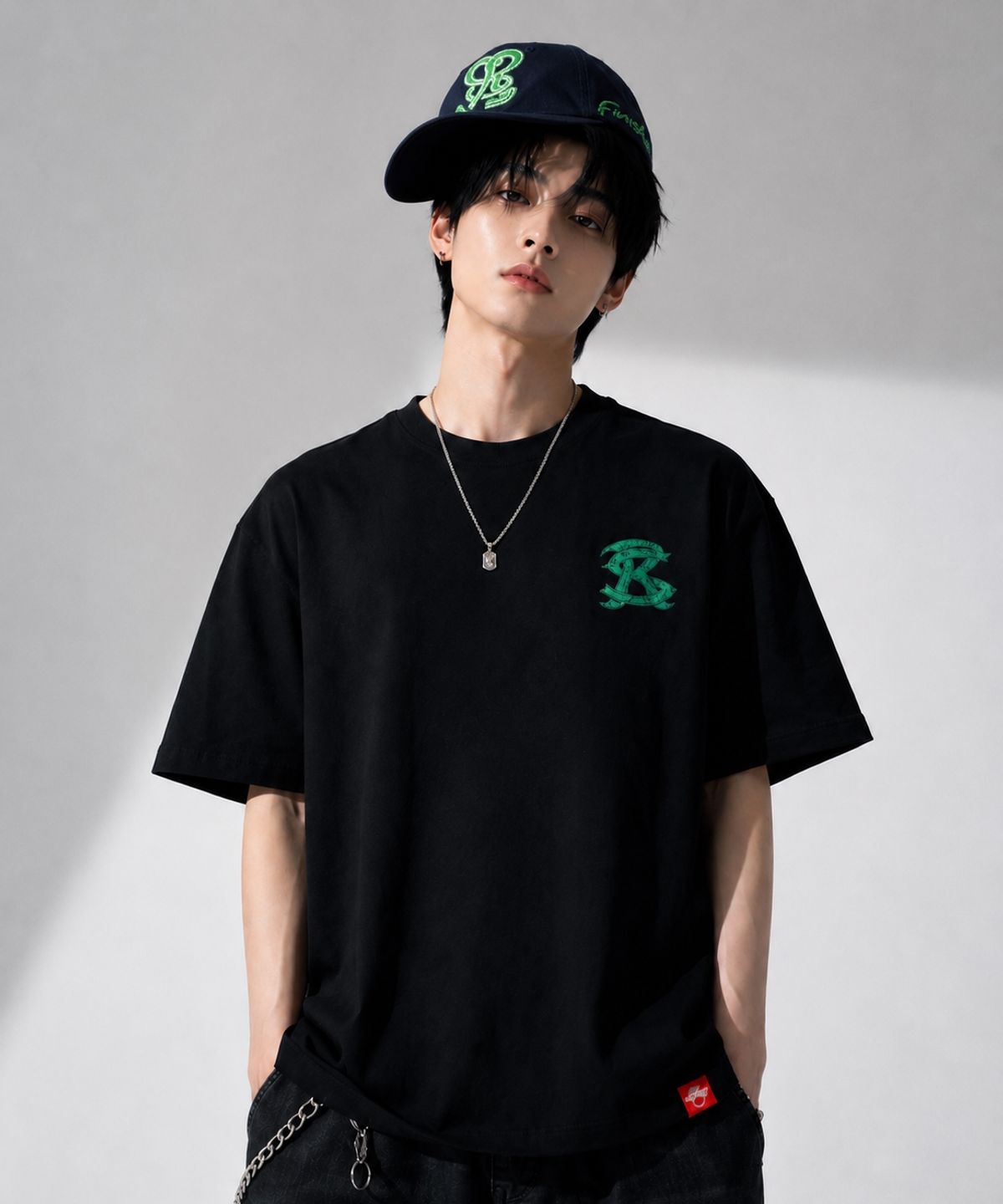 스테이지알(STAGE.R) SR 빈티지 나염 반팔 티셔츠 [블랙]