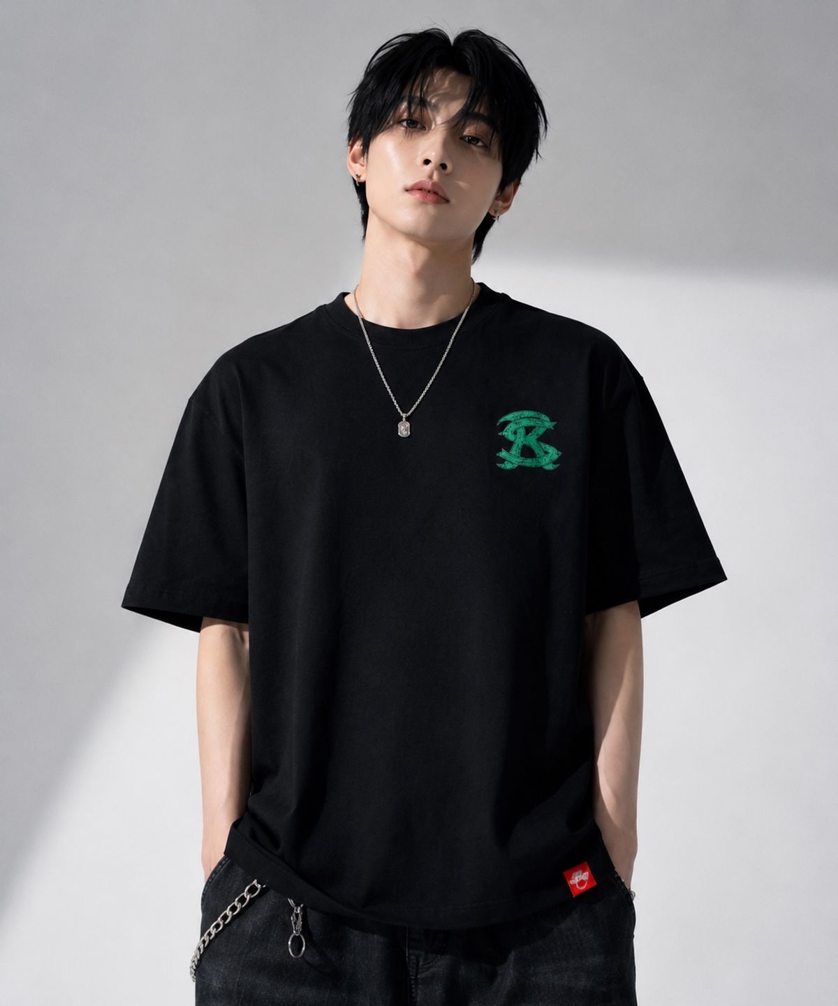 스테이지알(STAGE.R) SR 빈티지 나염 반팔 티셔츠 [블랙]