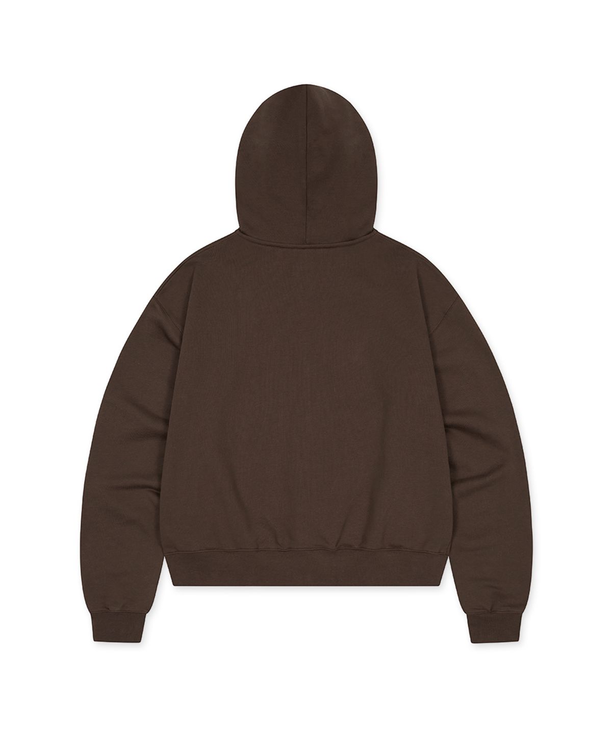 쓰리아이(3IE) MISMATCH ZIP UP HOODIE_DARK BROWN