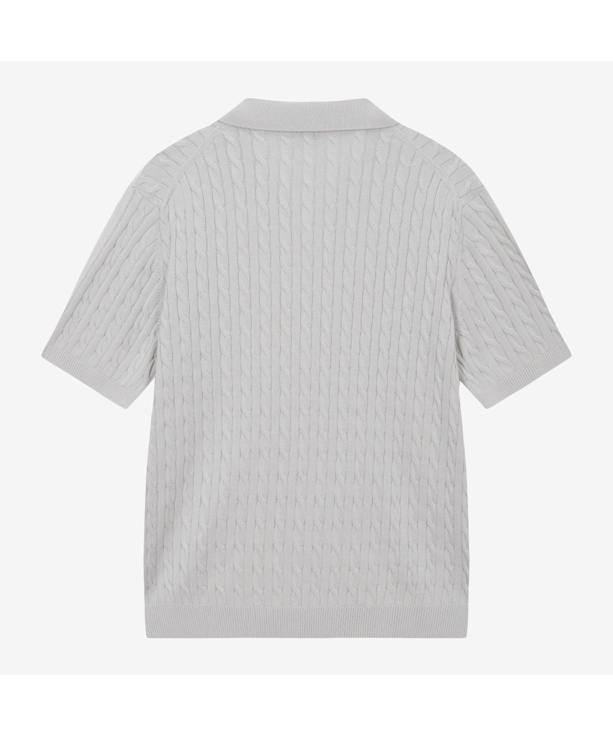 노스페이스(THE NORTH FACE) NT7AS00A 남성 케이블 반팔 폴로 스웨터 SILVER GRAY