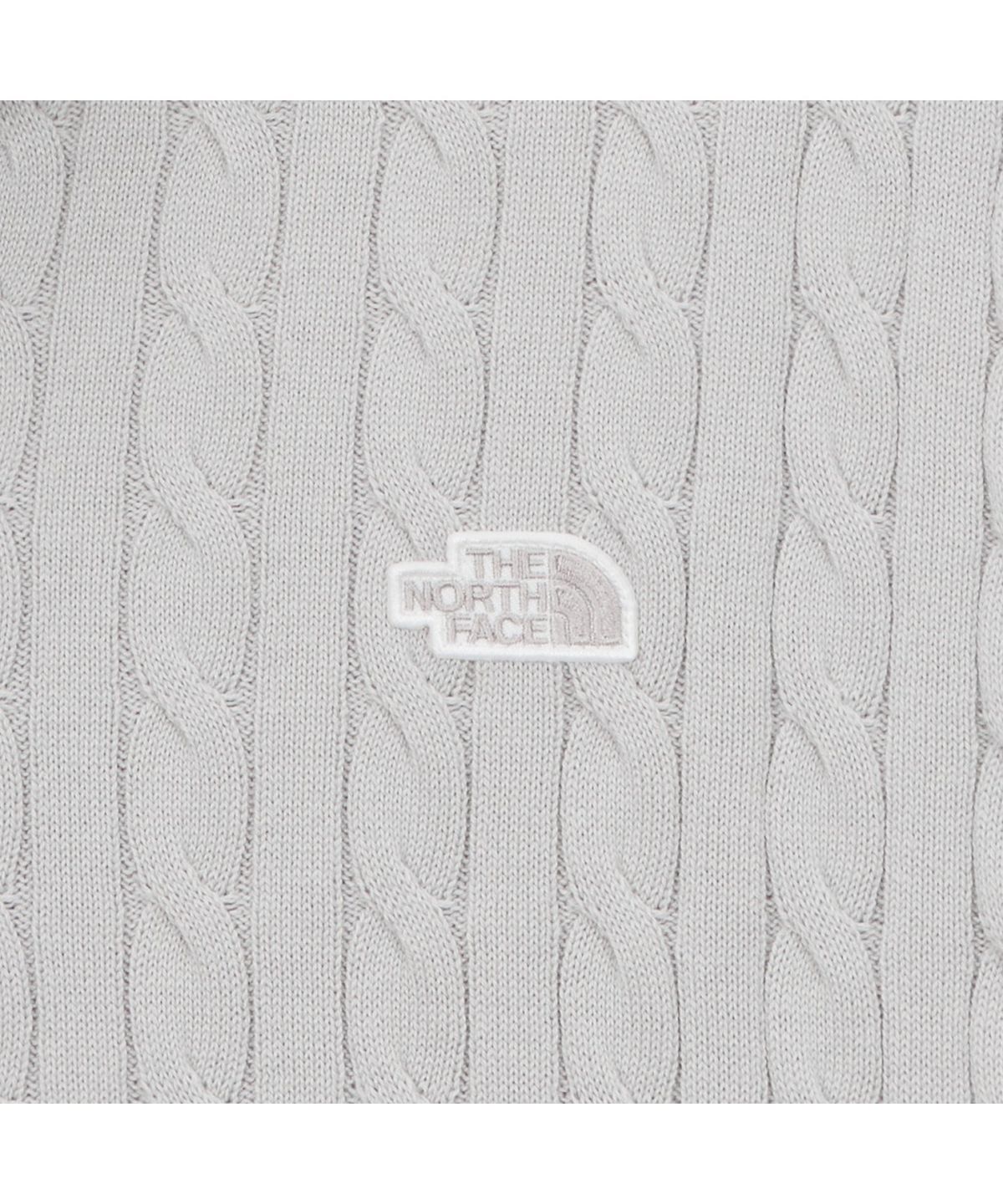 노스페이스(THE NORTH FACE) NT7AS00A 남성 케이블 반팔 폴로 스웨터 SILVER GRAY