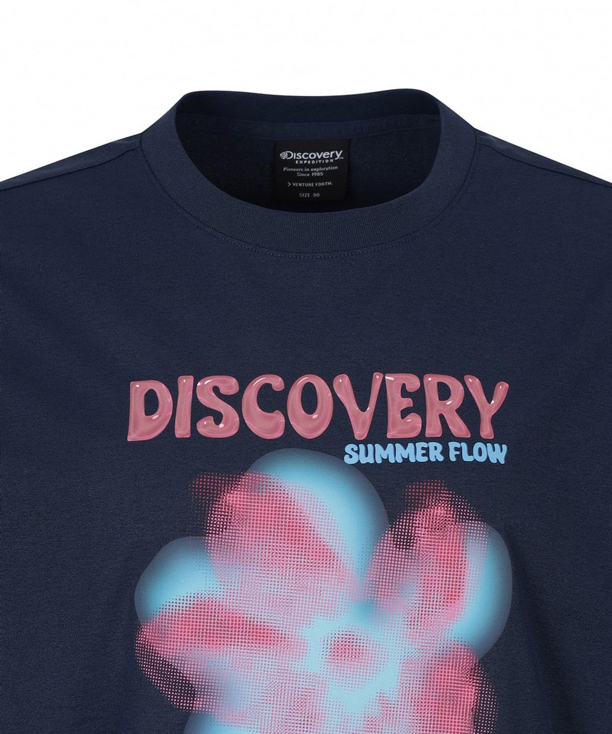 디스커버리 익스페디션(DISCOVERY EXPEDITION) 여성 플라워 그래픽 반팔티셔츠 (D/NAVY)