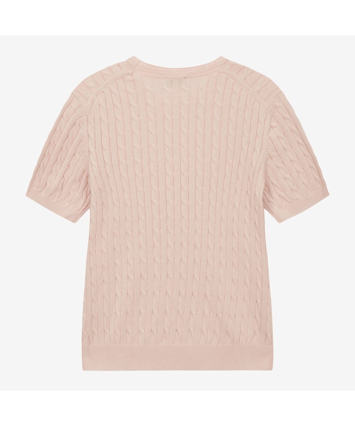 노스페이스(THE NORTH FACE) NT7AS31A 여성 케이블 반팔 스웨터 SOFT PINK