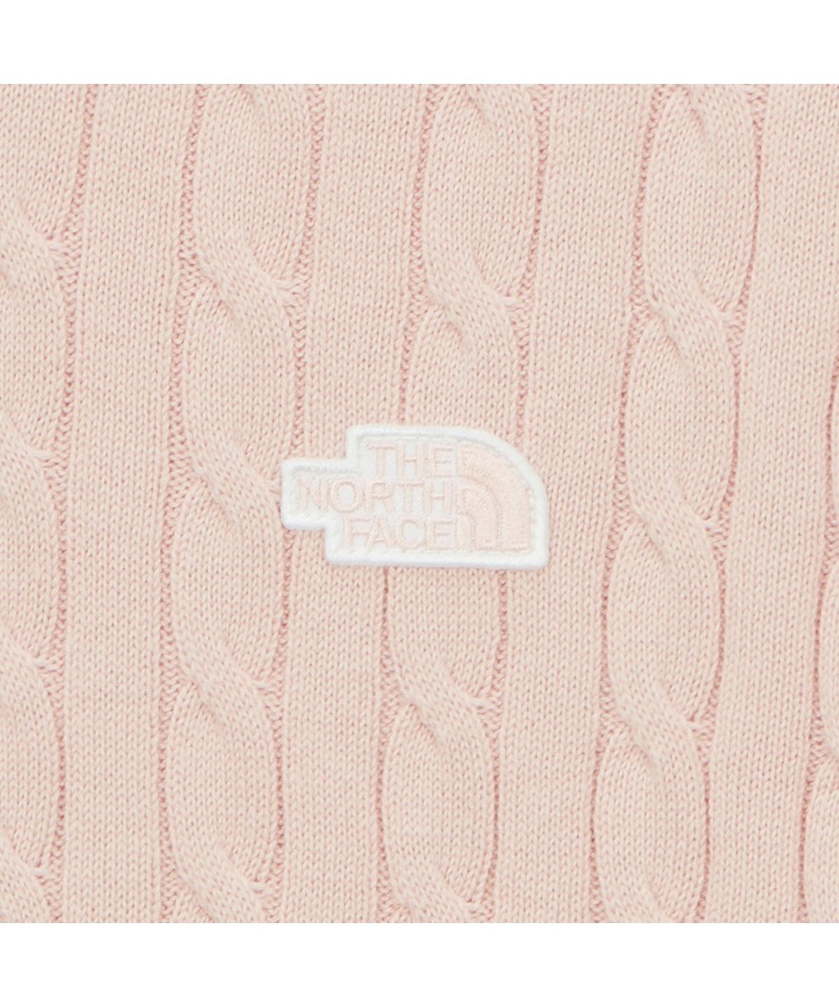 노스페이스(THE NORTH FACE) NT7AS31A 여성 케이블 반팔 스웨터 SOFT PINK
