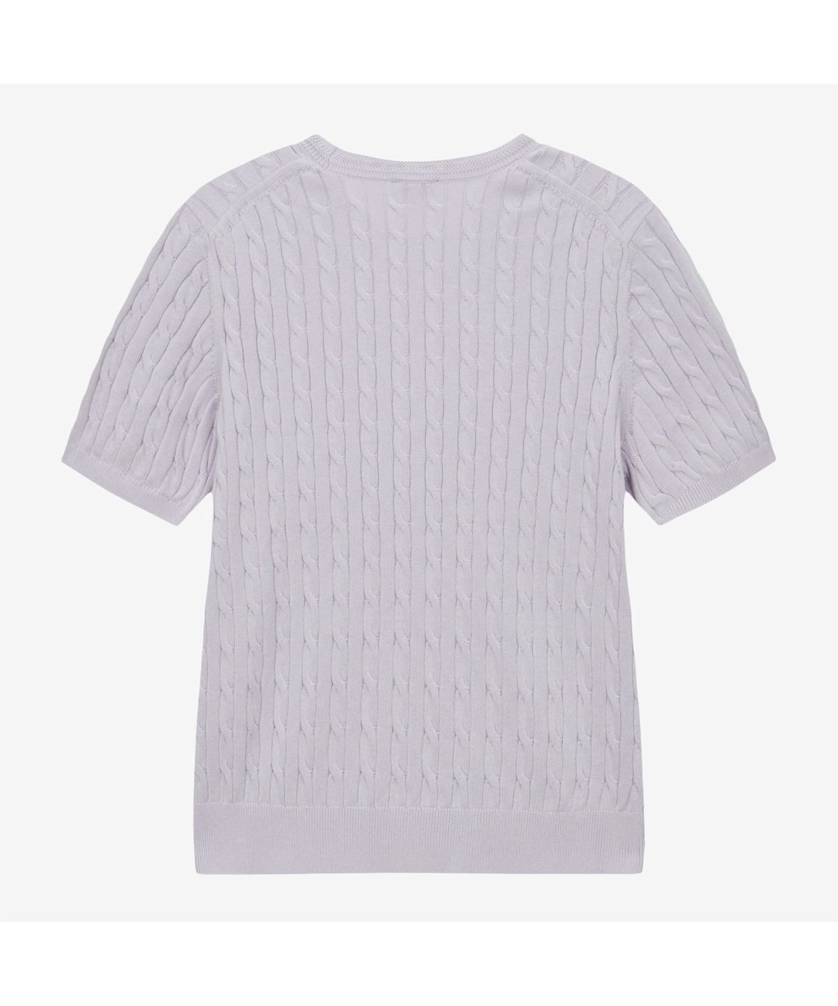 노스페이스(THE NORTH FACE) NT7AS31B 여성 케이블 반팔 스웨터 LILAC