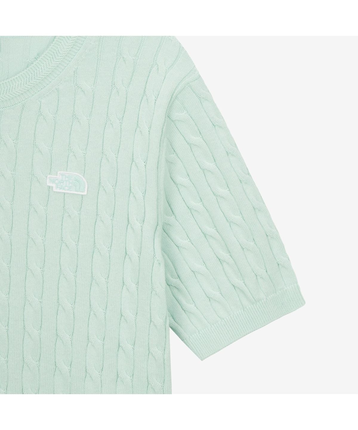 노스페이스(THE NORTH FACE) NT7AS31C 여성 케이블 반팔 스웨터 MINT