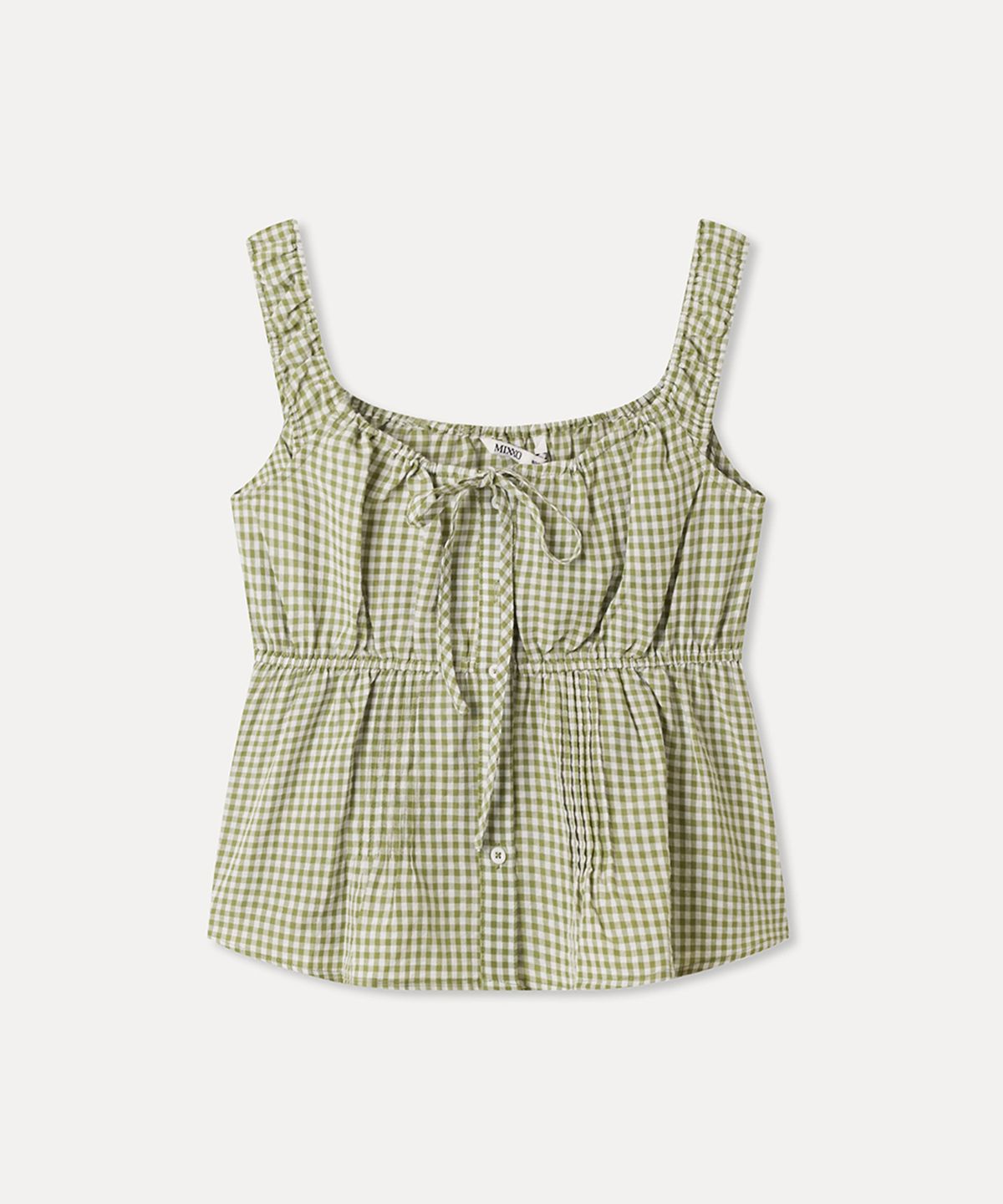 미쏘(MIXXO) 리본 셔링 나시 블라우스_MIWBNG60QC