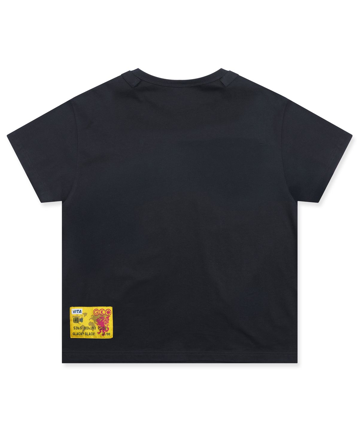 글랙(GLACK) GT179 파보타지 세미 크롭 포켓 티셔츠 (BLACK)