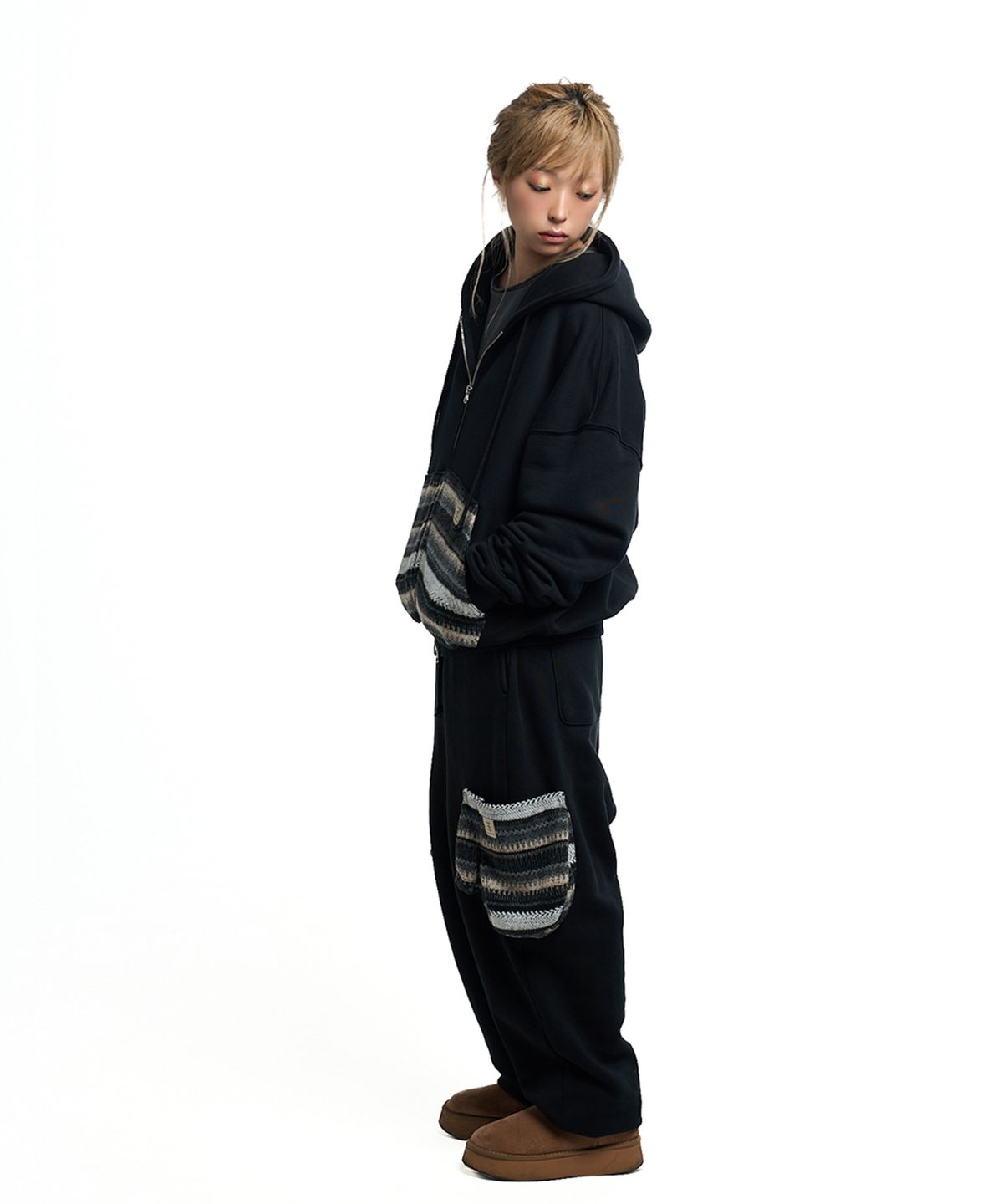 쓰리아이(3IE) MISMATCH CARGO PANTS_BLACK